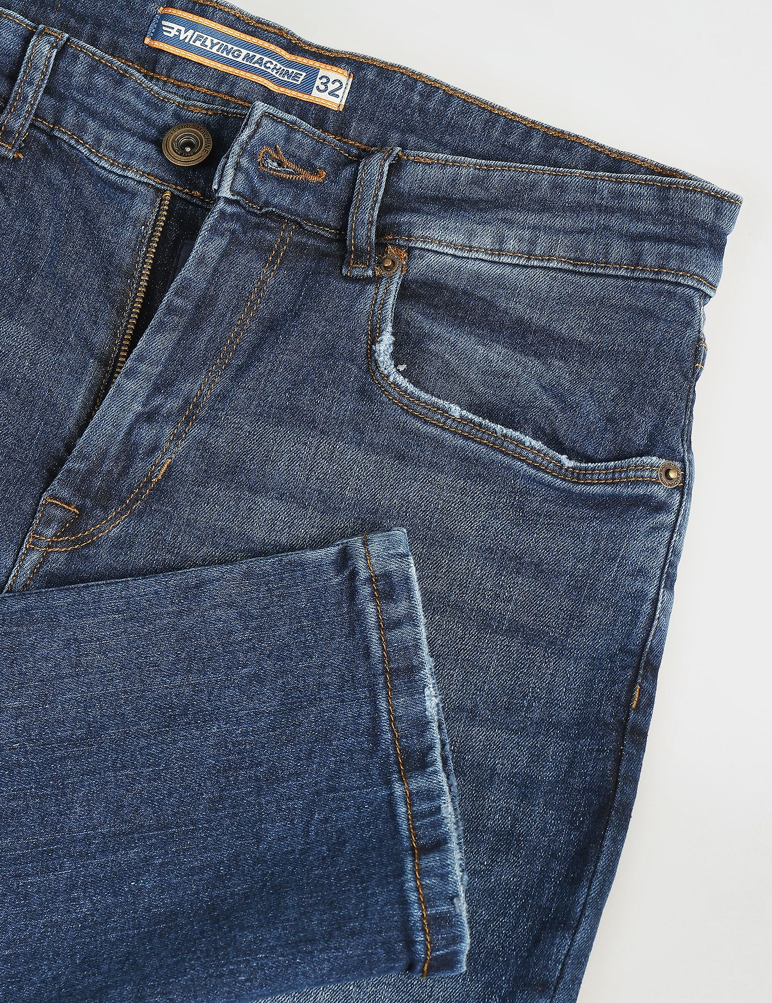 Flying Machine Freddie Slim Straight Fit Mid Rise Jeans
