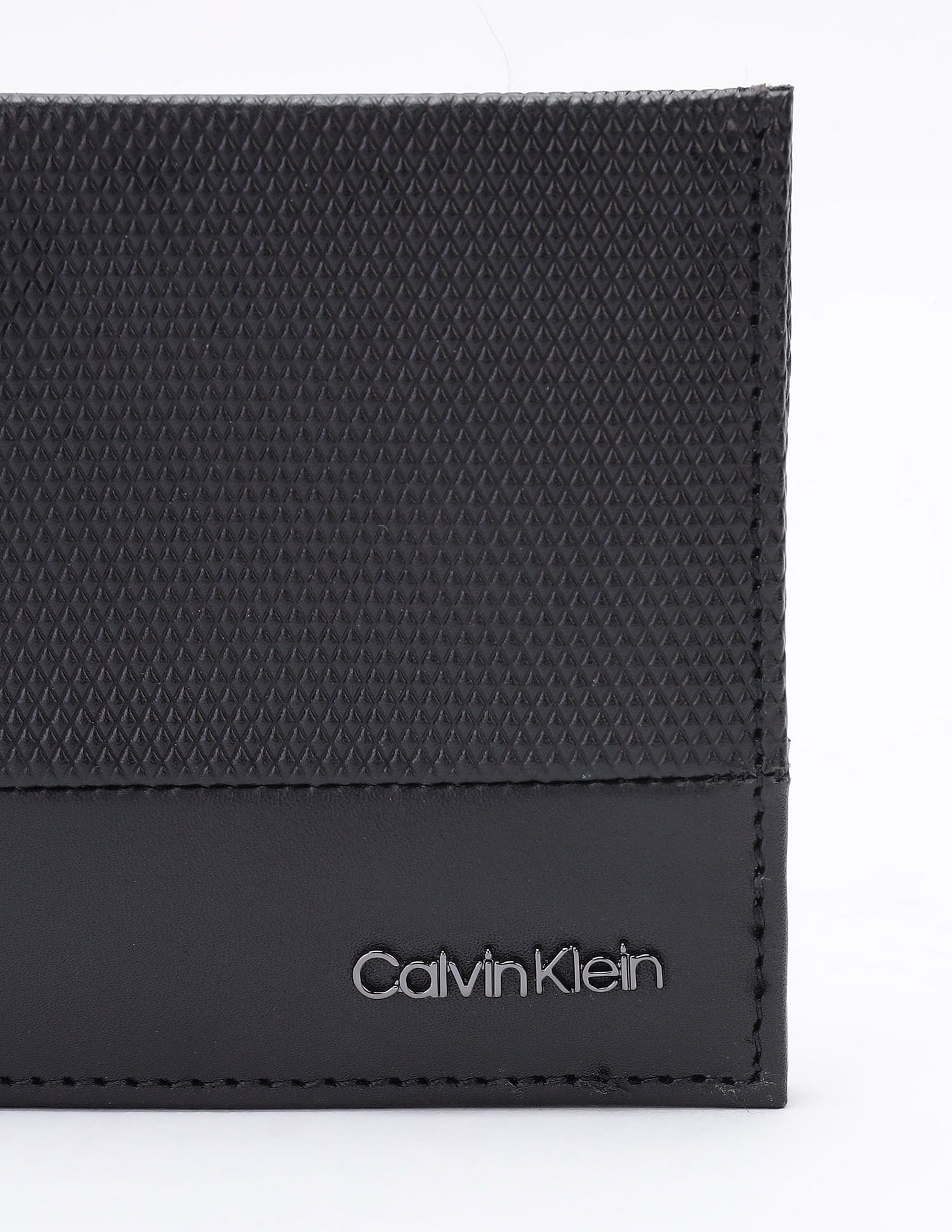 Calvin Klein Textured Black Leather Card Holder Wallet