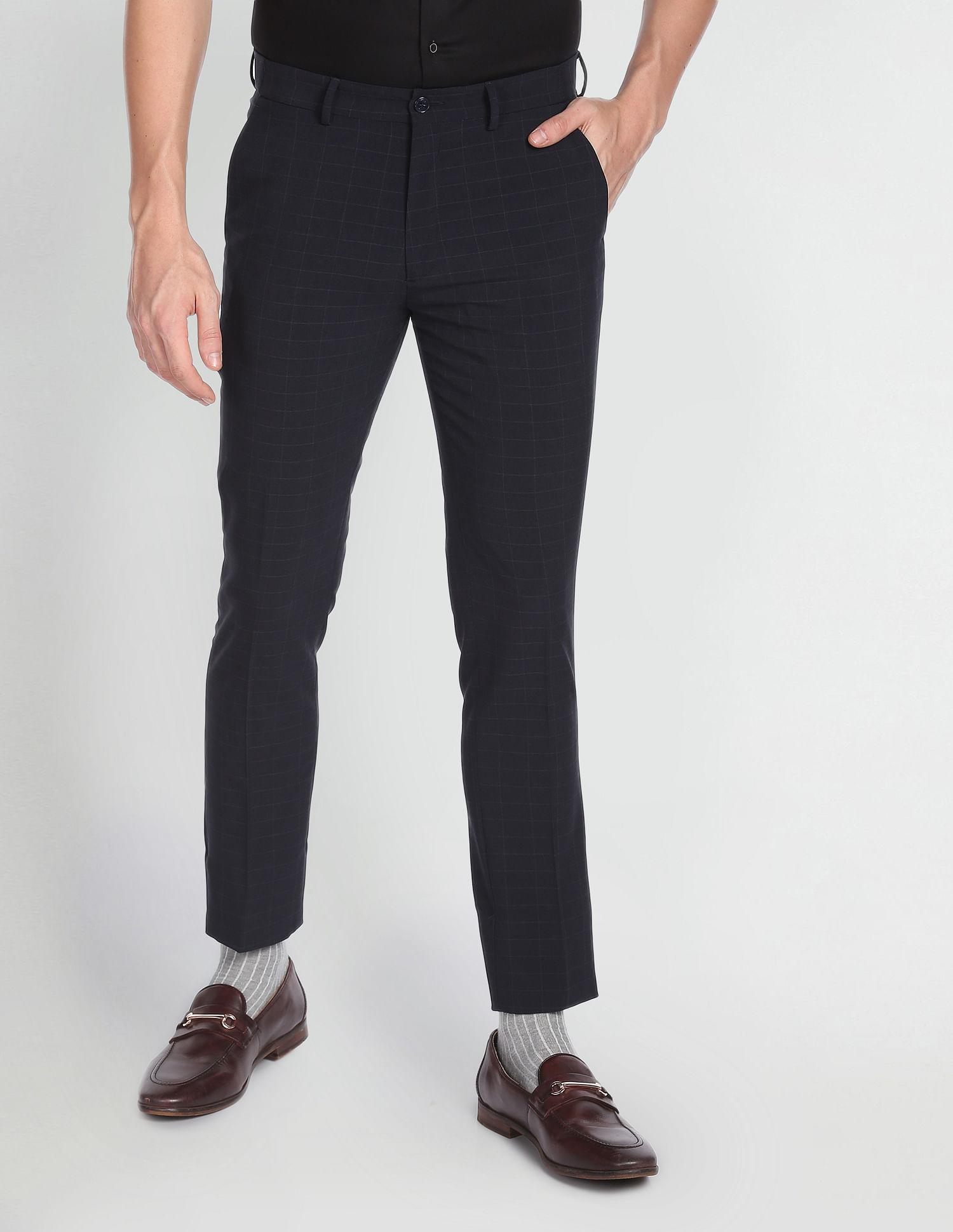 BOSS - Extra-slim-fit trousers in virgin-wool serge