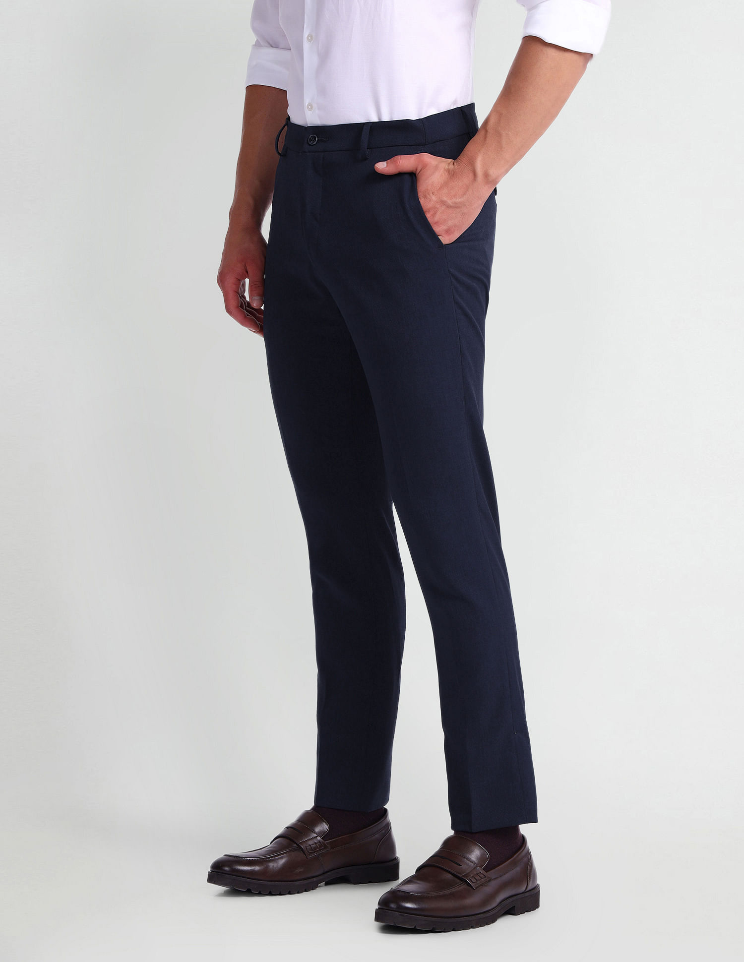 Arrow Newyork Smart Flex Super Slim Fit Trousers