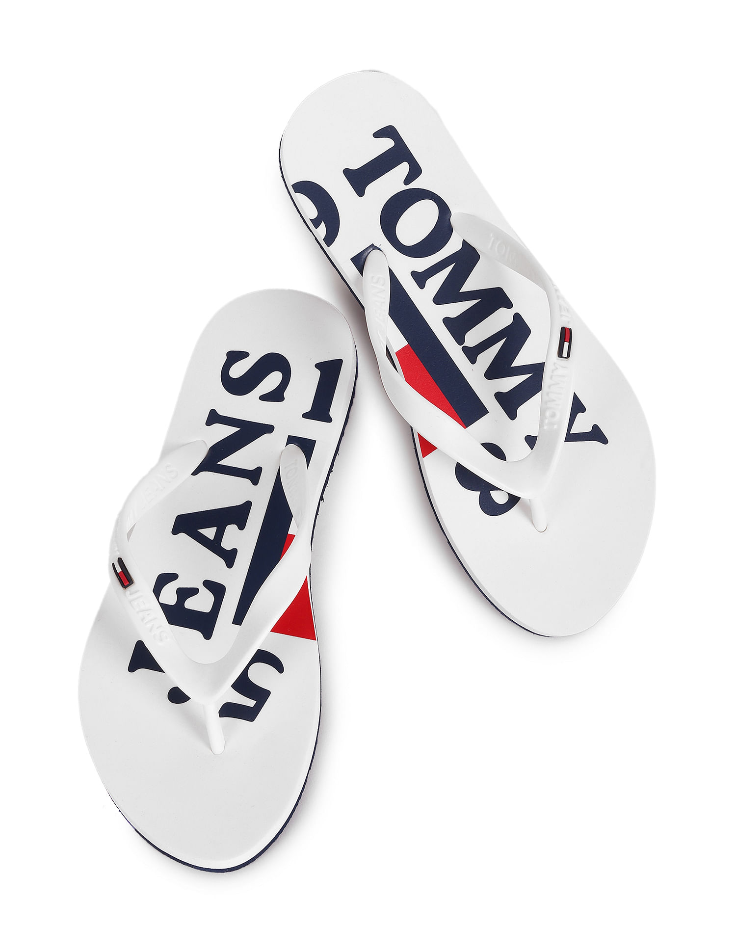 Tommy Hilfiger Women White Rubber Thong Beach Sandals