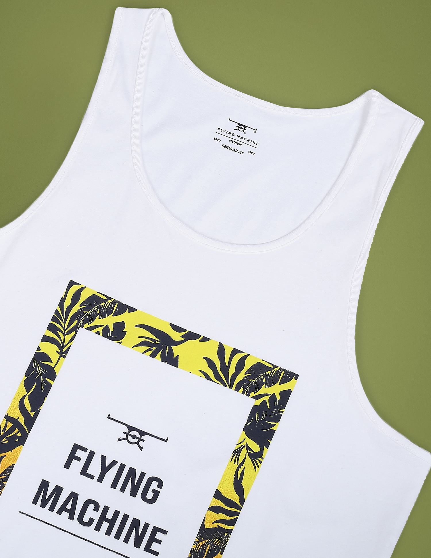 Flying Machine Sleeveless Cotton T-Shirt