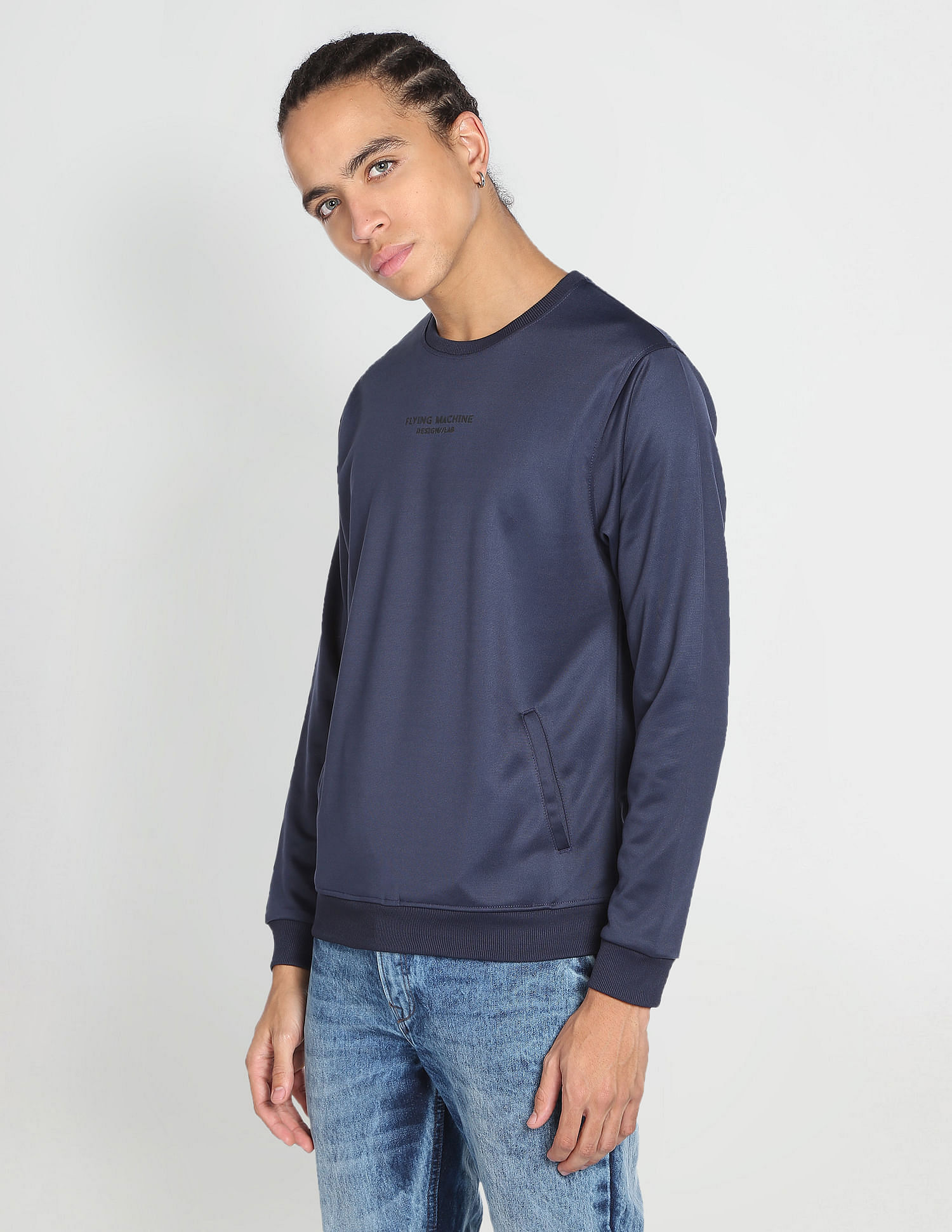Flying Machine Crew Neck Brand Print Sweatshirt