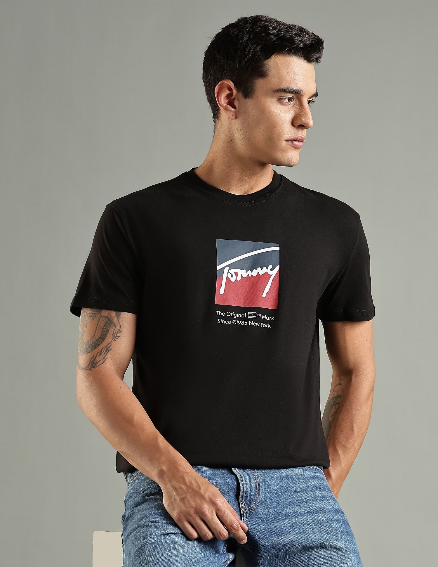 Tommy Hilfiger Logo Regular Fit Cotton T-Shirt