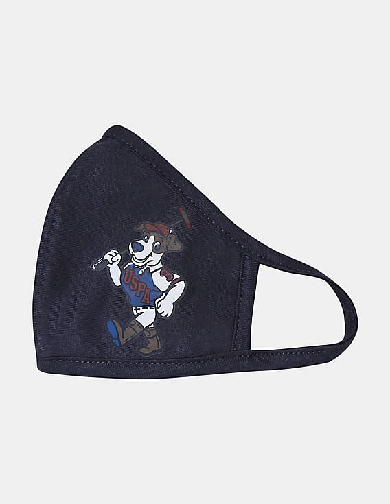 U.S. Polo Assn. Kids Unisex Kids Navy Triple Layer Anti Viral Outdoor Face Masks - Pack Of 3