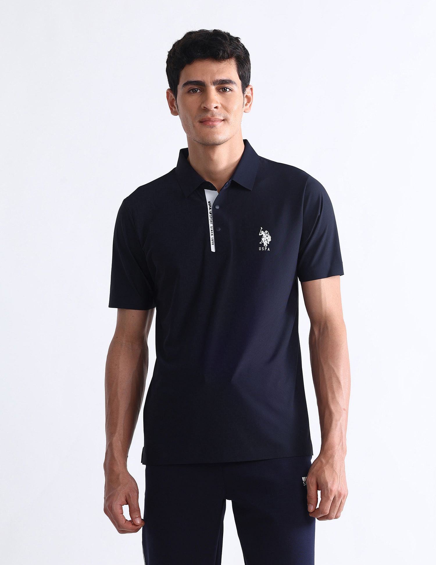 USPA Active Solid Slim Fit Polo Shirt