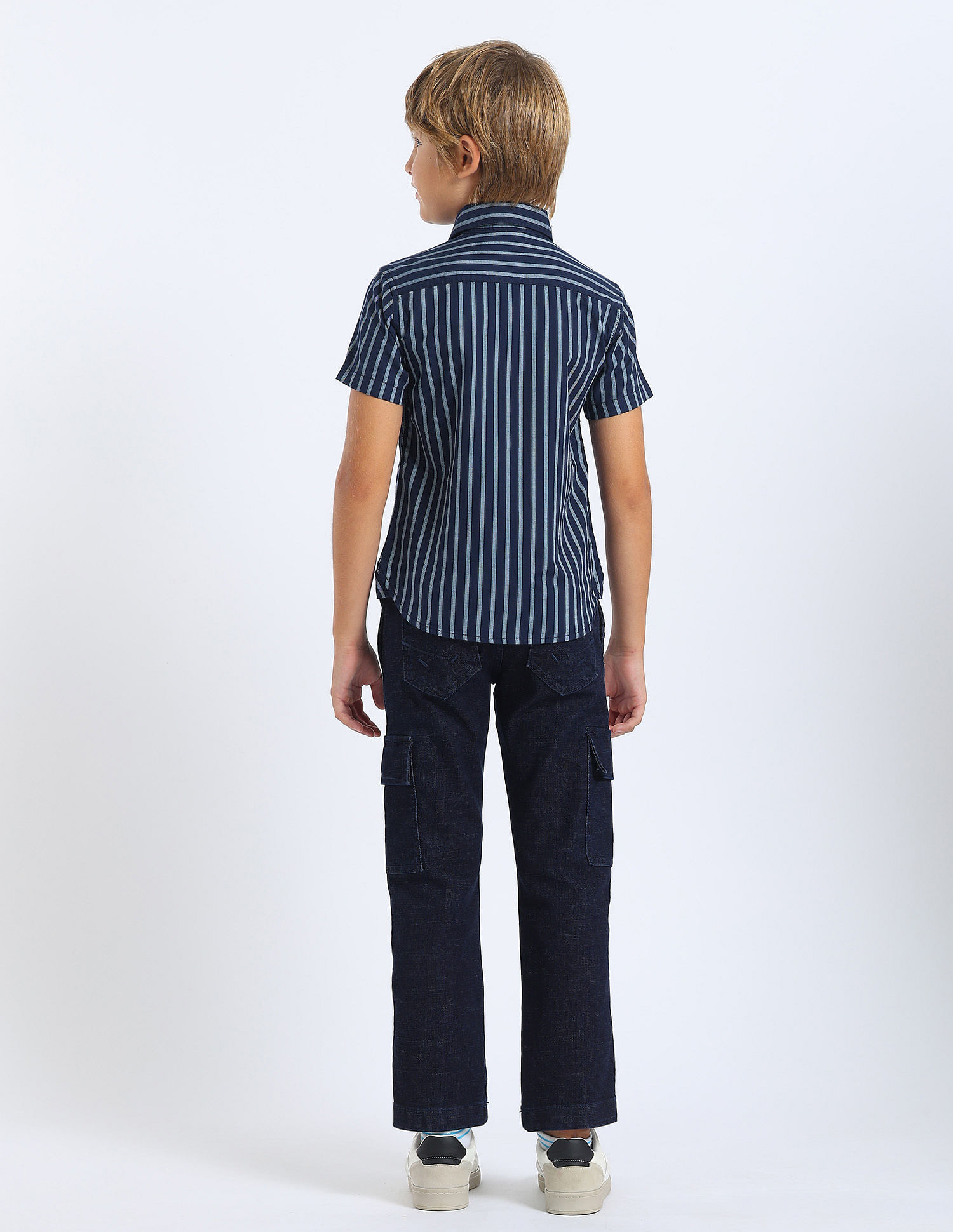 U.S. Polo Assn. Kids Boys Vertical Striped Regular Fit Shirt
