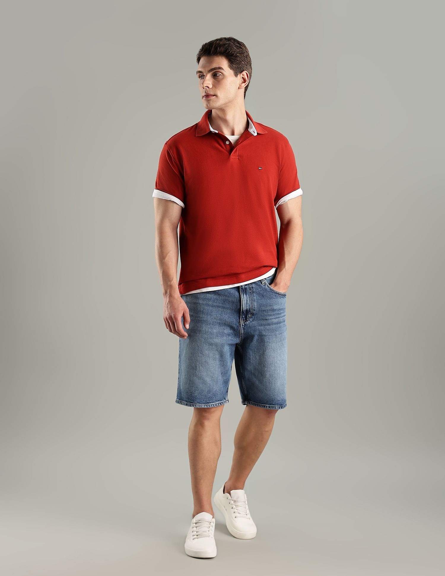 Tommy Hilfiger Solid Regular-Fit Cotton Polo T-Shirt