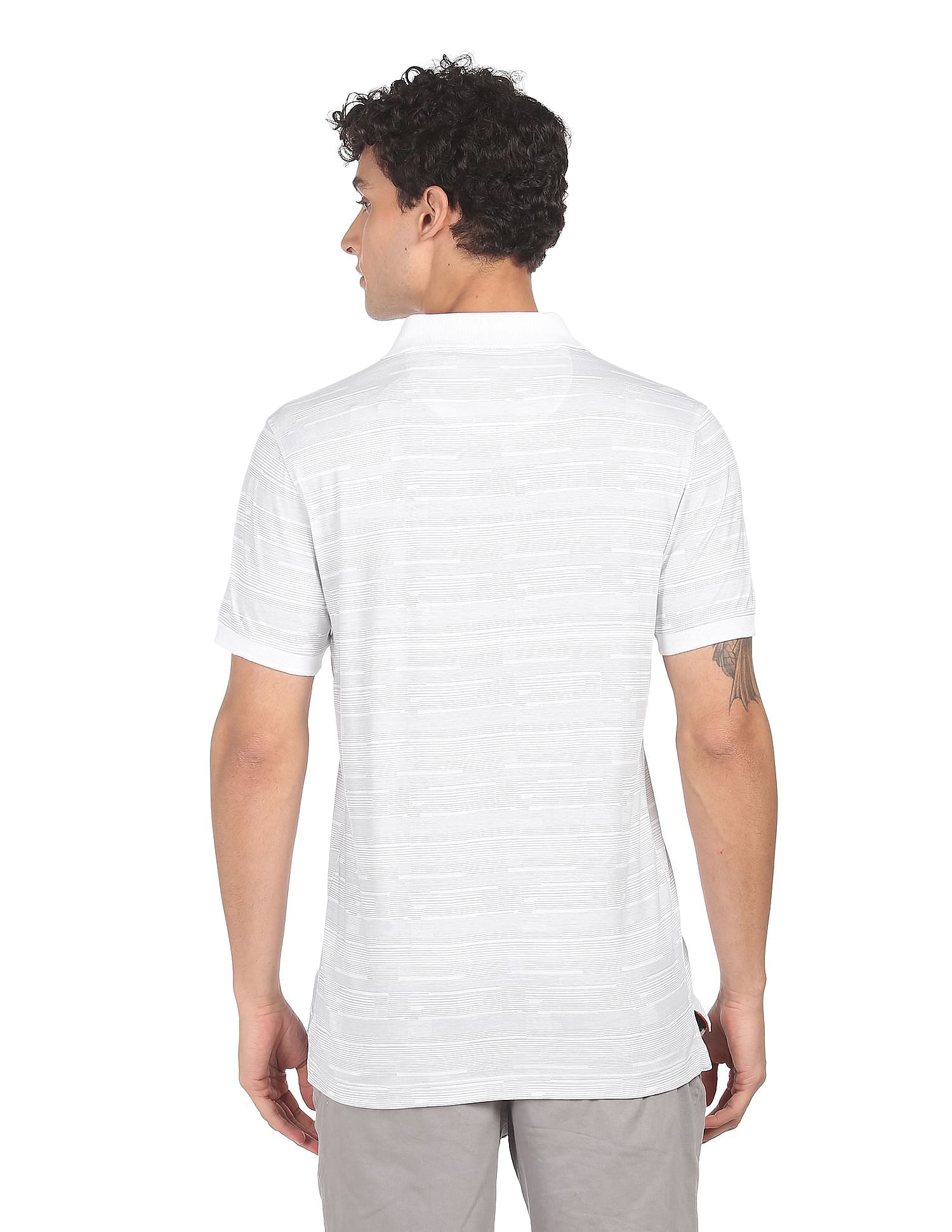AD by Arvind Cotton Printed Polo Shirt