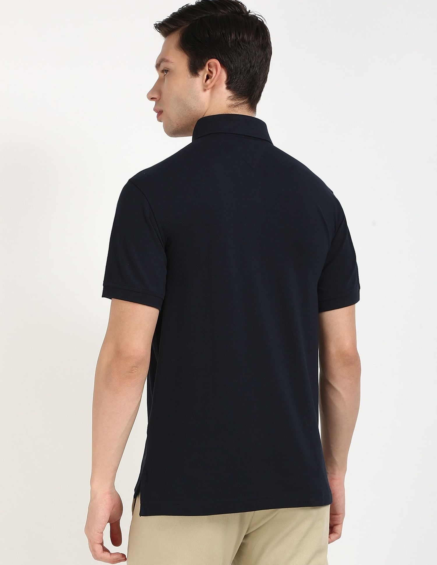 Tommy Hilfiger Solid Regular-Fit Cotton Polo Shirt