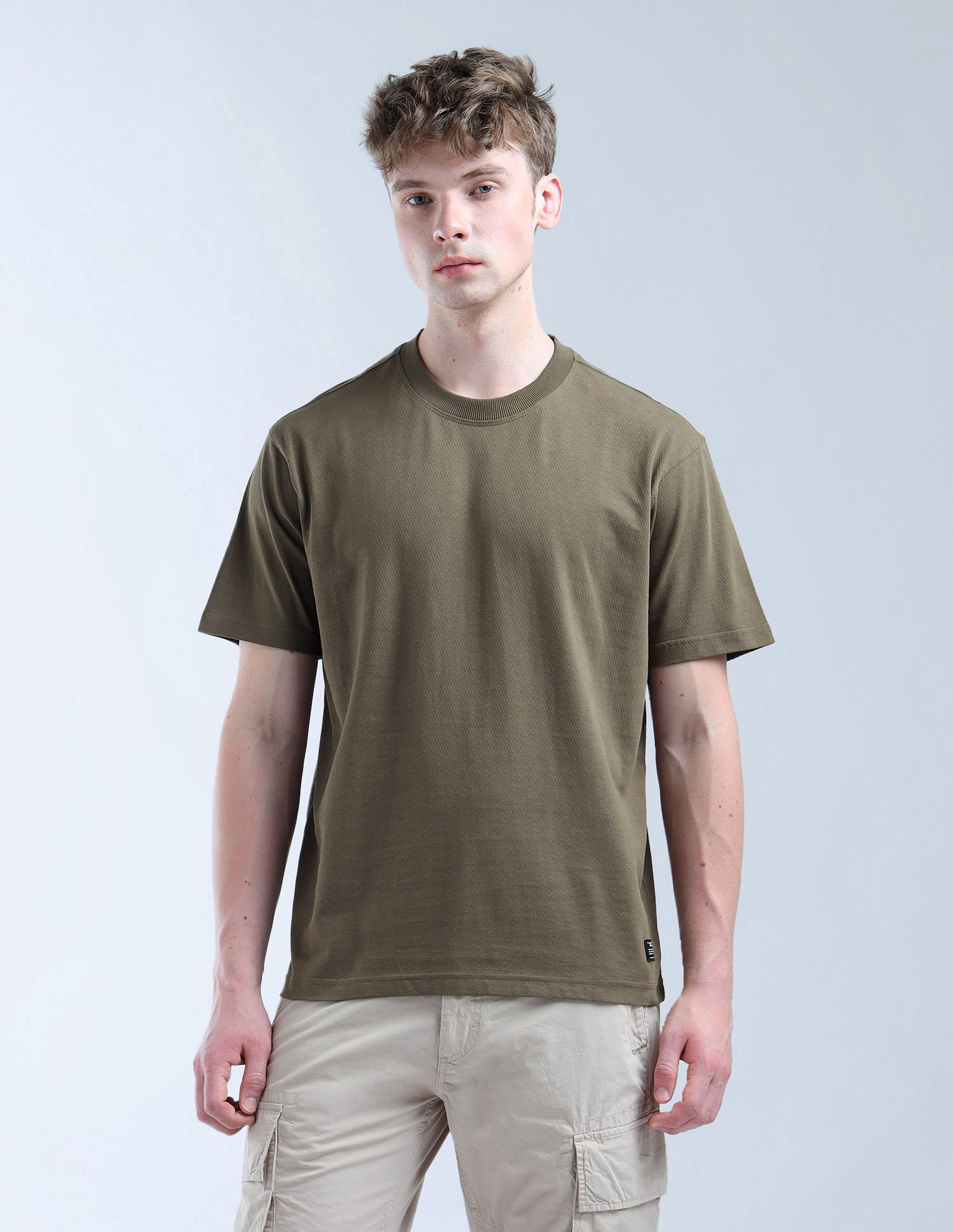 Flying Machine Digitopia Solid Relaxed Fit T-Shirt