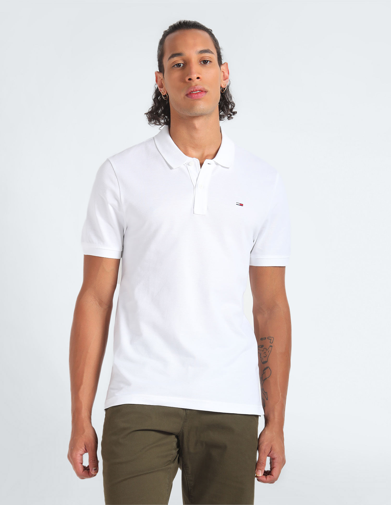 Tommy Hilfiger Transitional Cotton Solid Polo Shirt