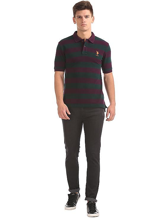U.S. Polo Assn. Striped Slim Fit Polo Shirt