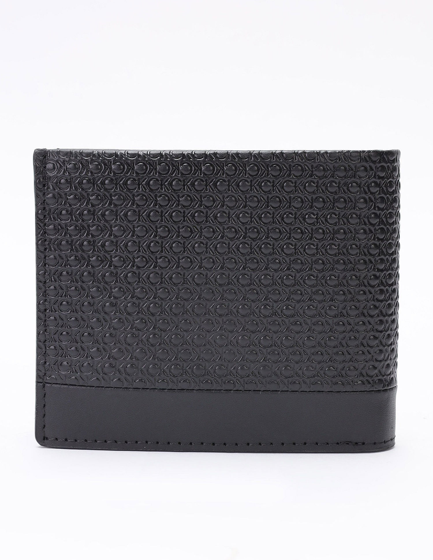 Calvin Klein Logo Black Leather Bi-Fold Wallet
