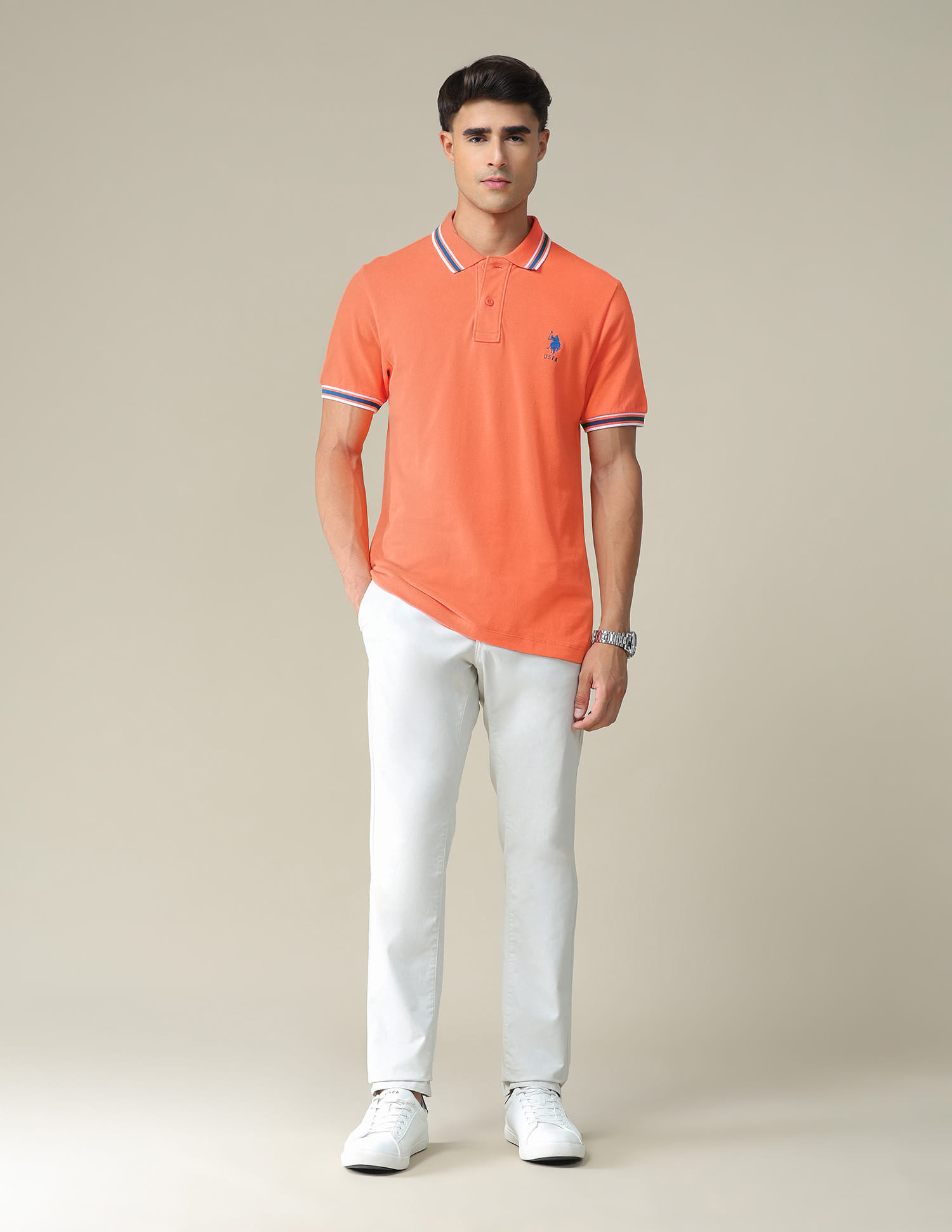 Buy U.S. Polo Assn. Tipped Collar Slim Fit Polo Shirt - NNNOW.com