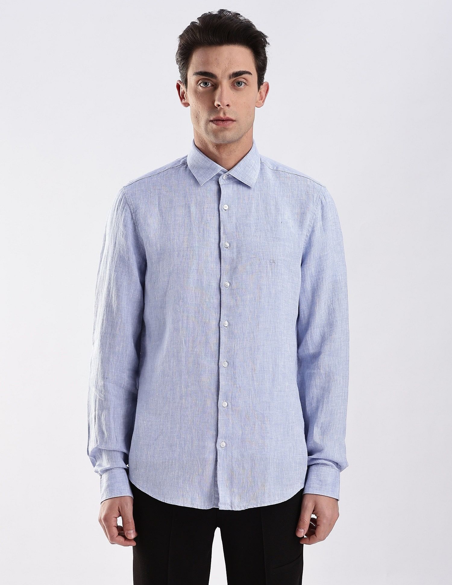 Calvin Klein Jeans Textured Slim Fit Plain Woven Shirt