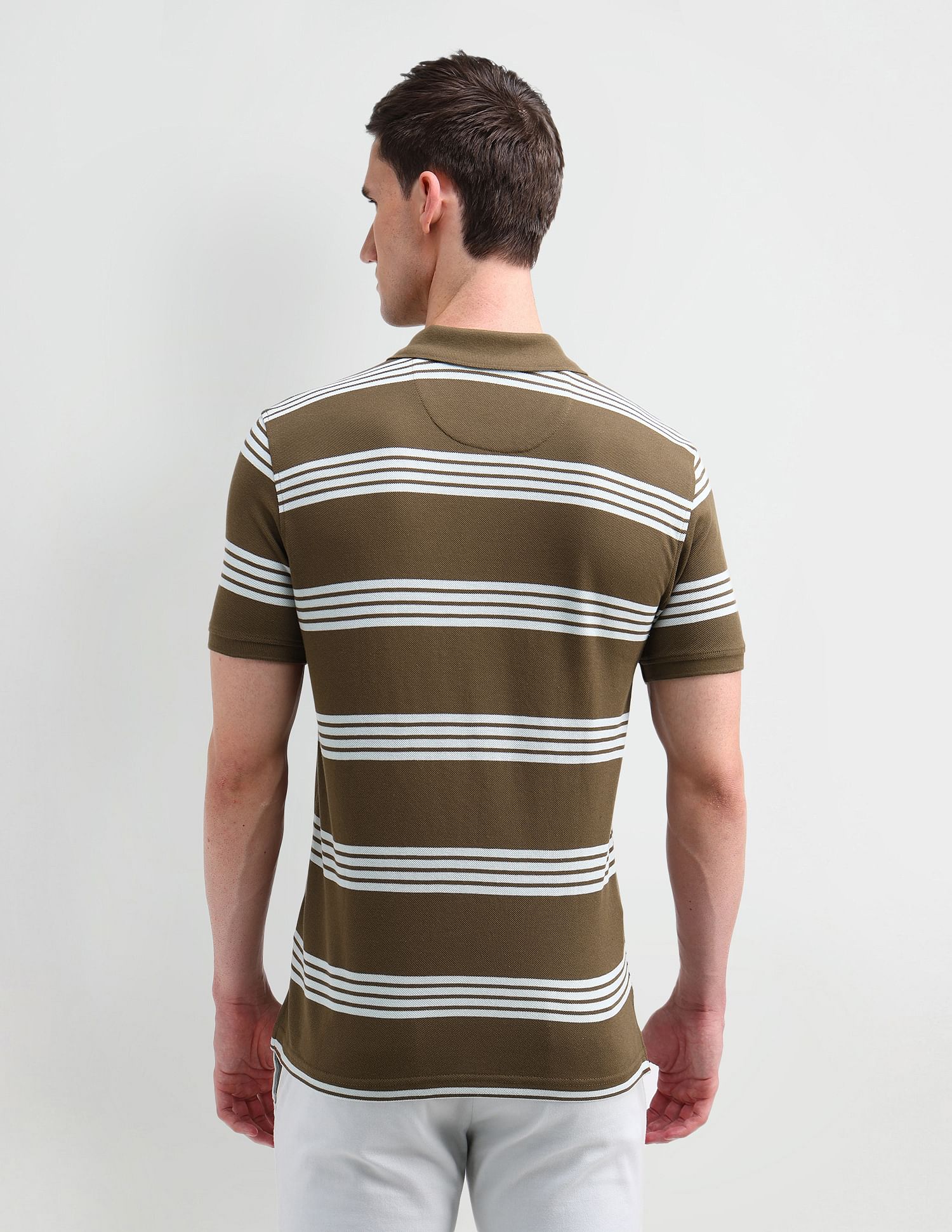 Arrow Sport Horizontal Striped Regular Fit Polo Shirt