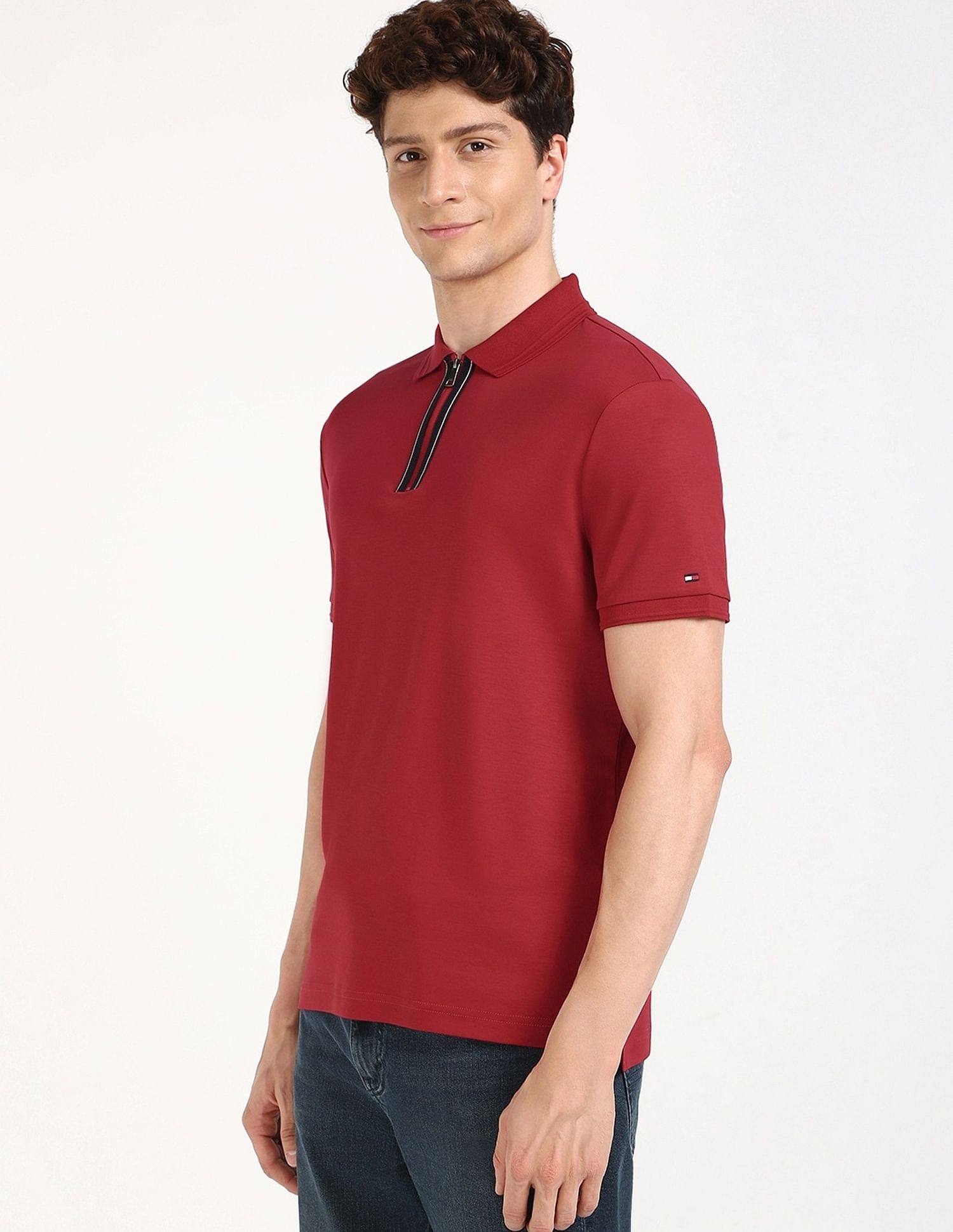 Tommy Hilfiger Solid Regular-Fit Cotton Polo Shirt
