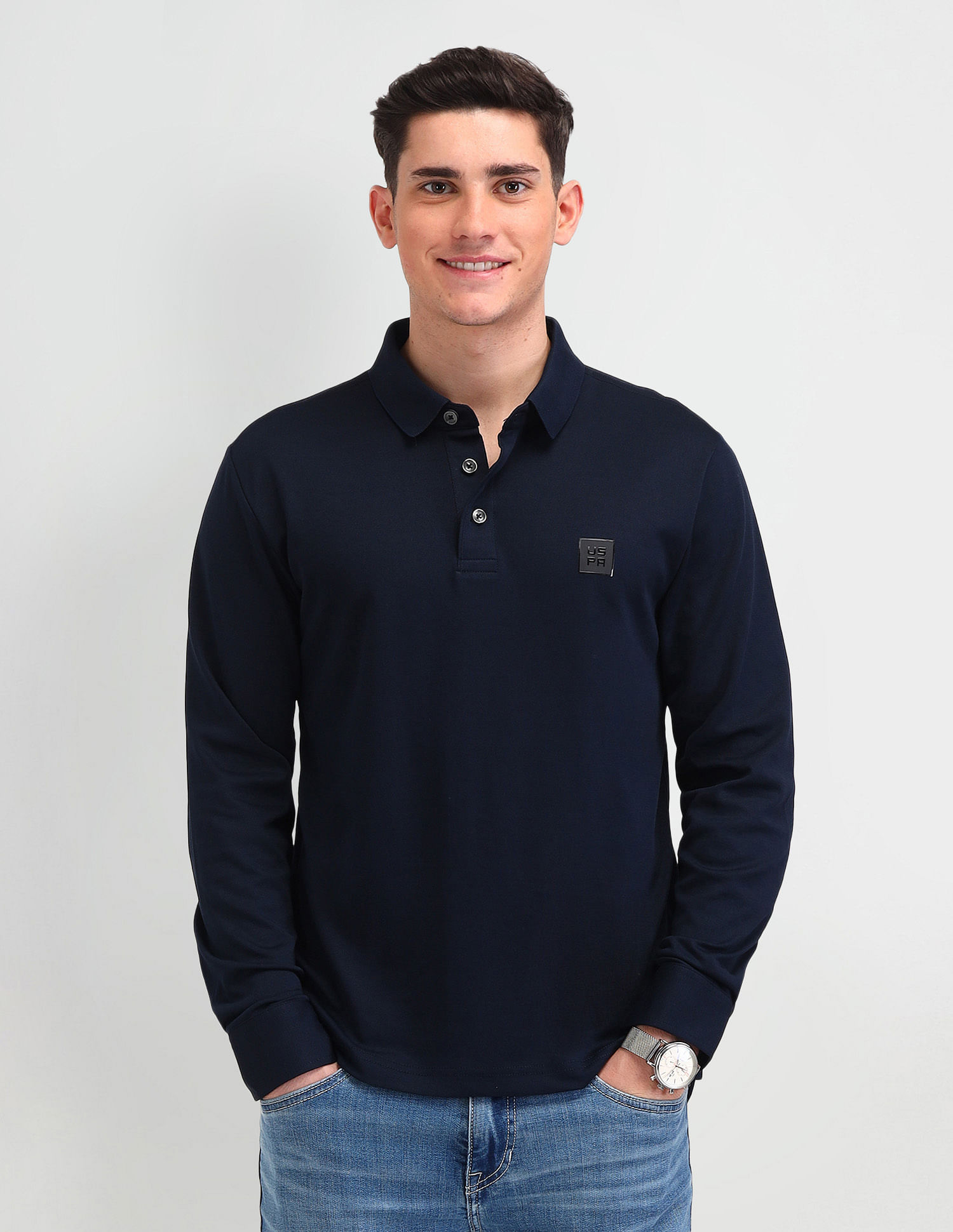 U.S. Polo Assn. Denim Co. Muscle Fit Solid Polo Shirt
