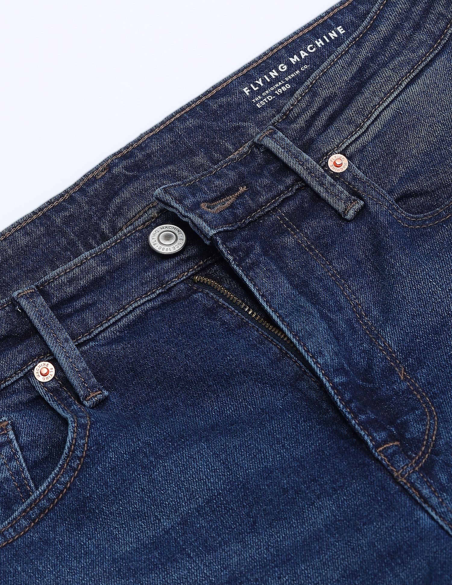 Flying Machine Slash Slim Tapered Fit Jeans