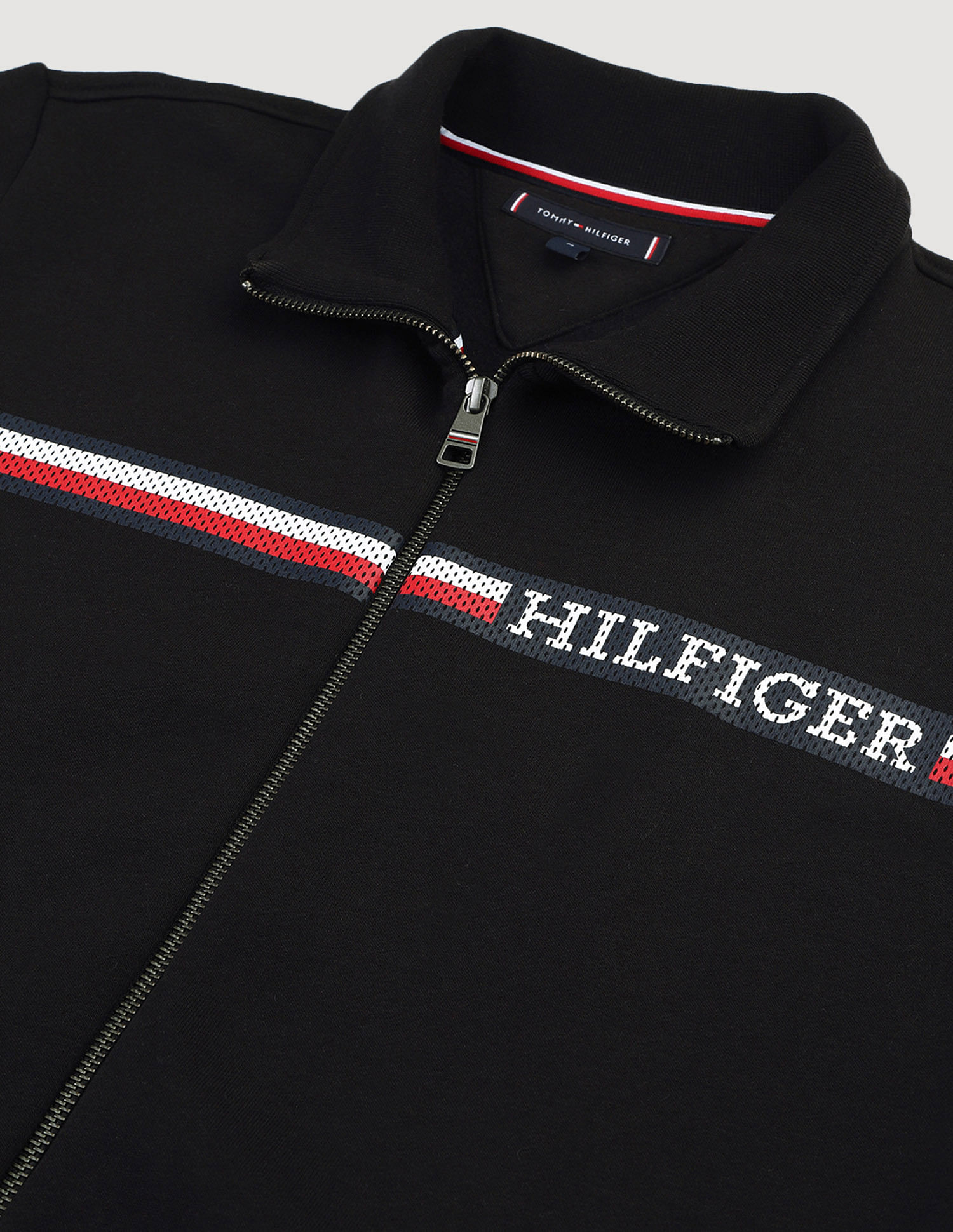 Tommy Hilfiger Chest Stripe Zip Through Sweatshirt