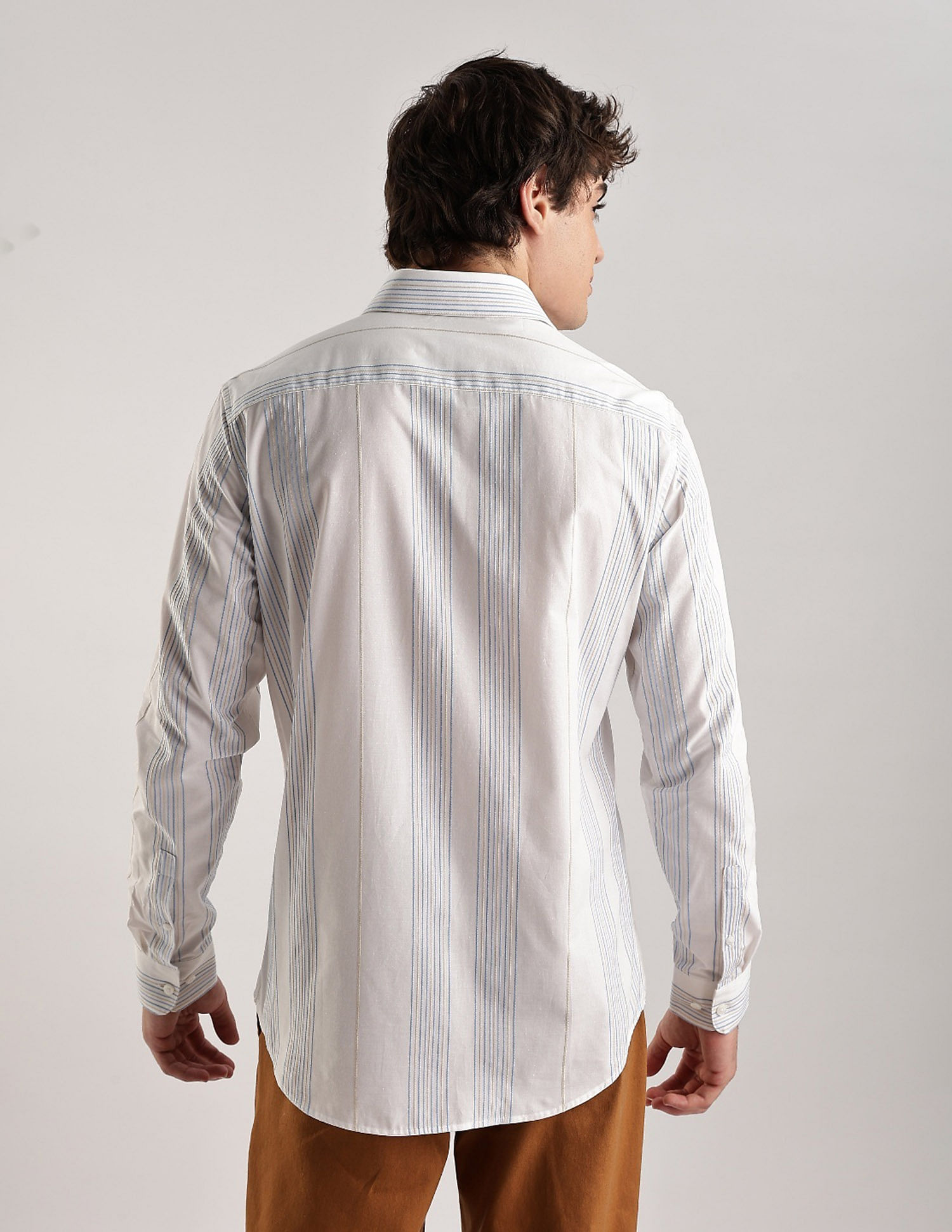 Calvin Klein Jeans Vertical Stripes Slim Fit Dobby Woven Shirt