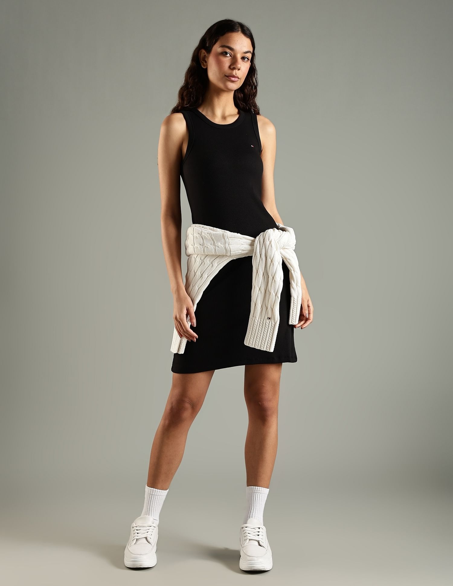Tommy Hilfiger Cotton Round Neck Bodycon Dress