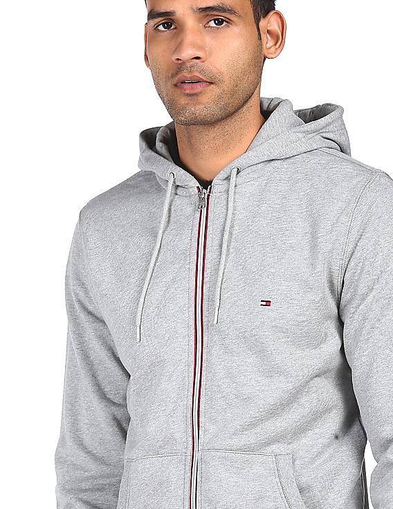 Grey zip front sweater best sale