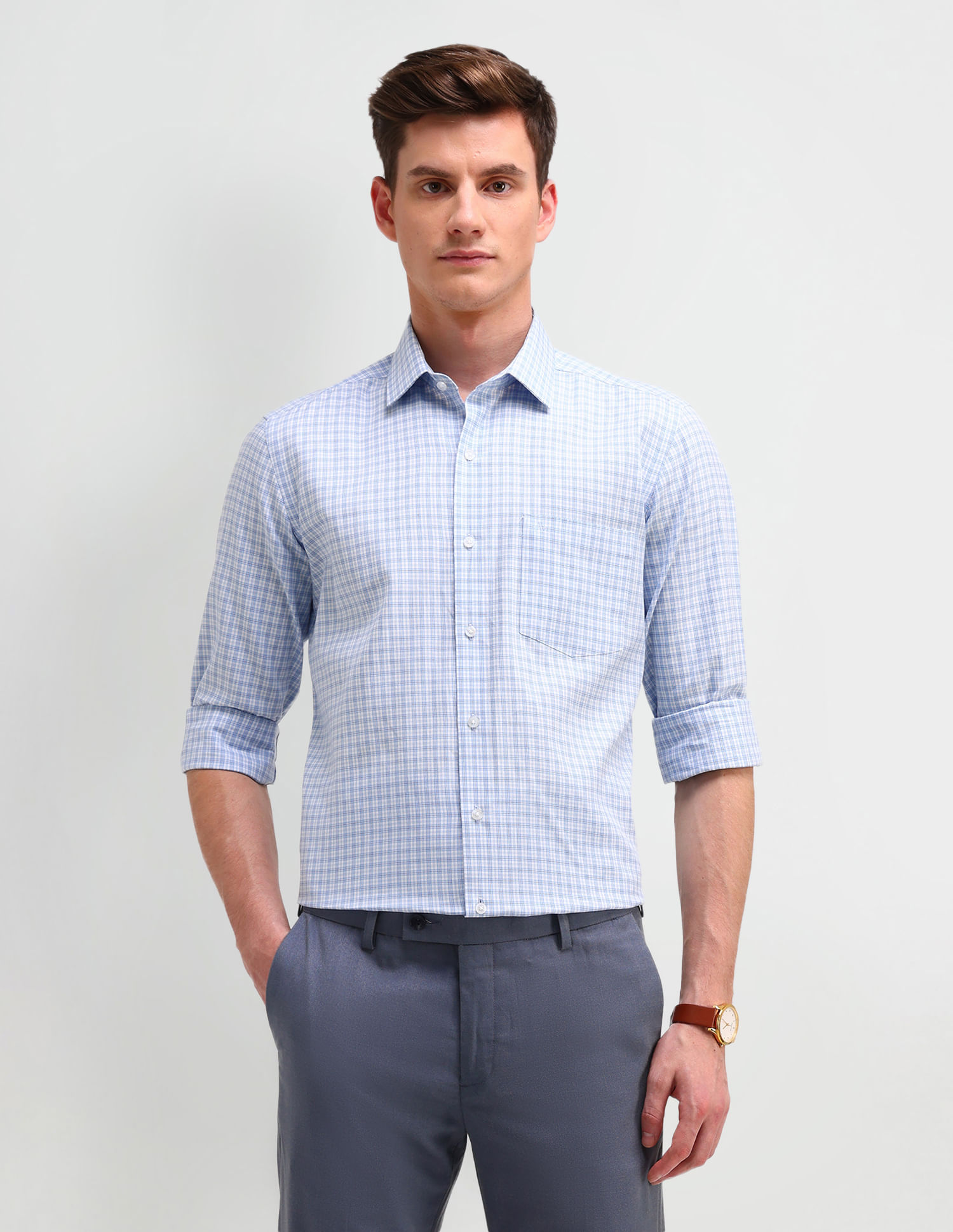 Arrow Slim Fit Plaid Checked Shirt