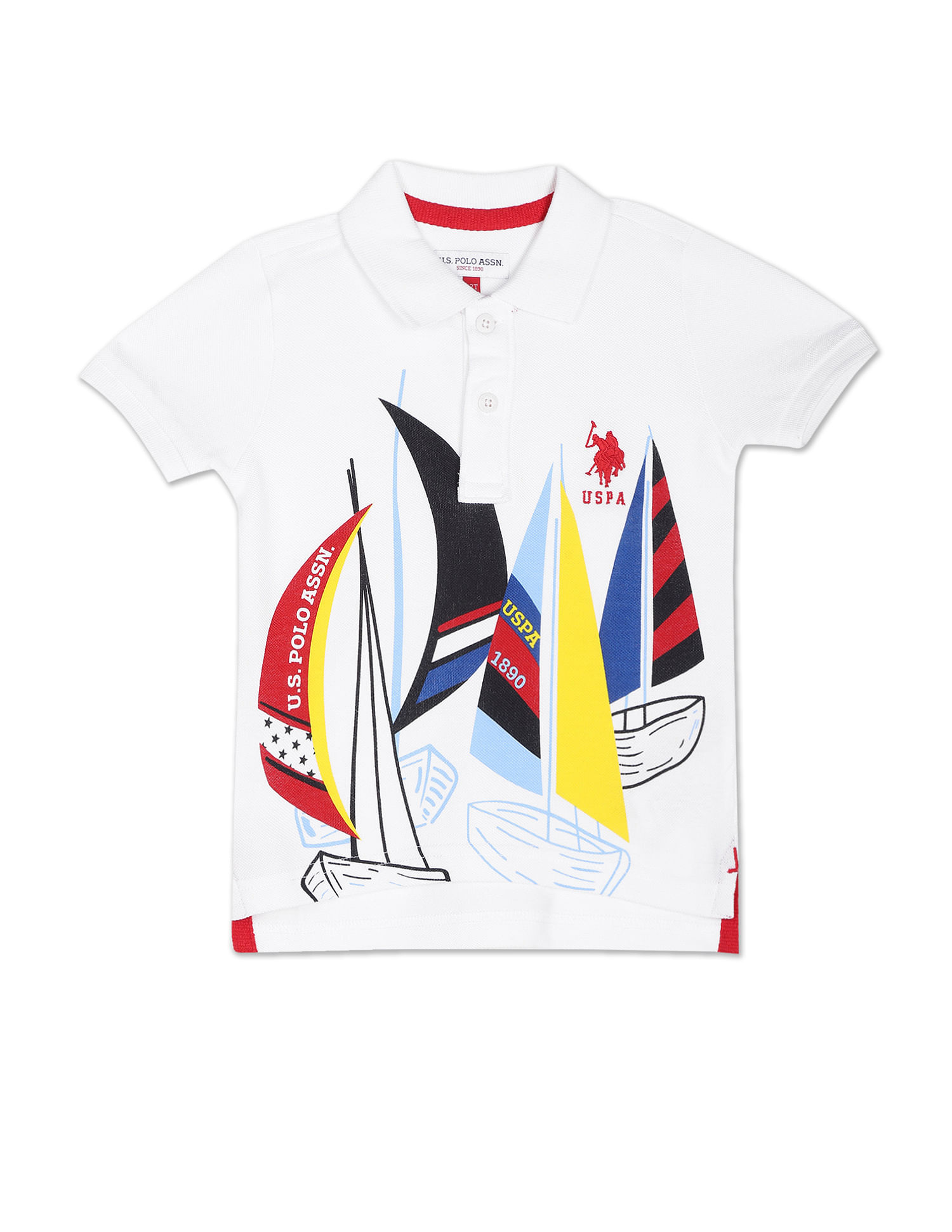 U.S. Polo Assn. Kids Graphic Print Pique Polo Shirt