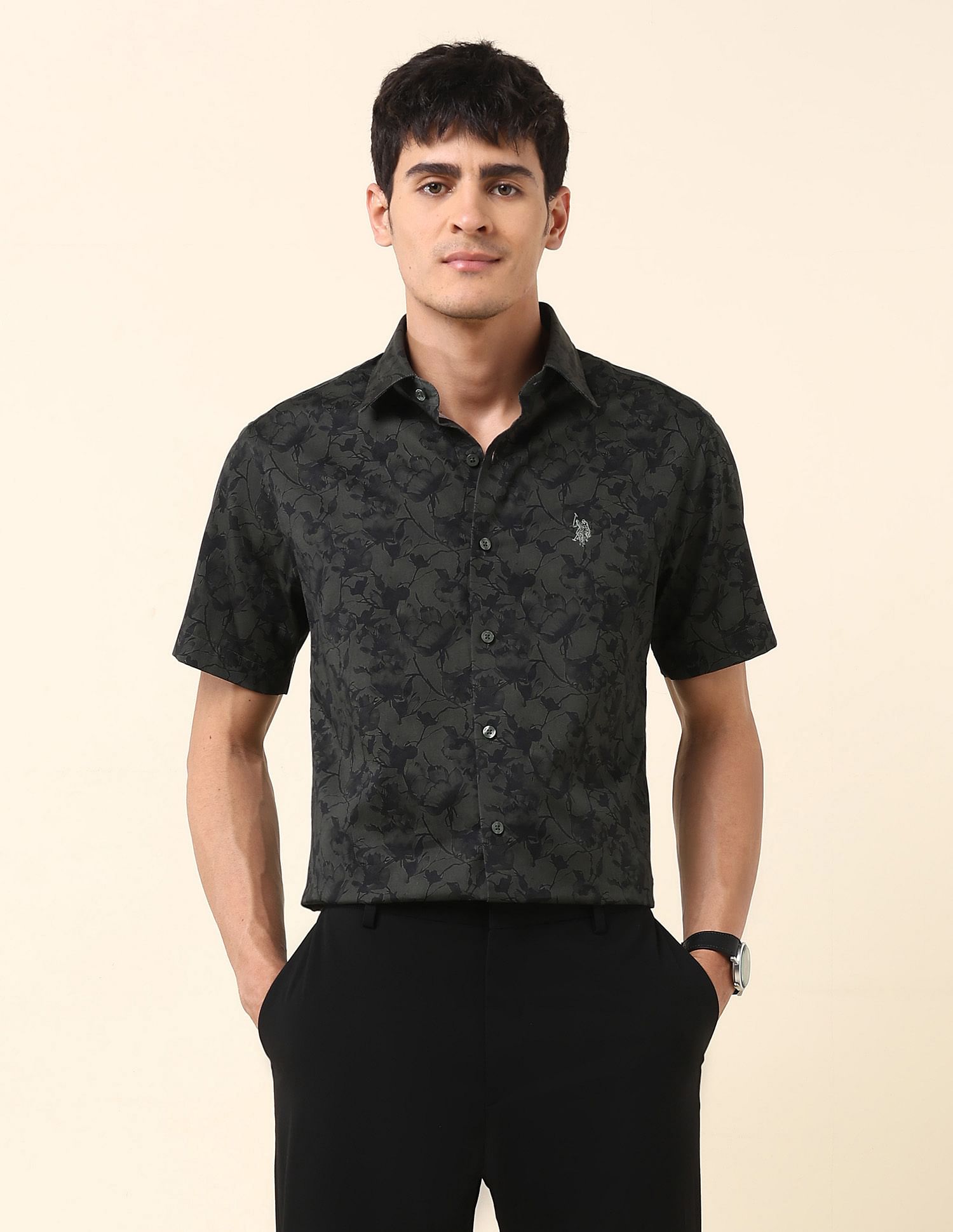 U.S. Polo Assn. Tailored Fit Floral Printed Shirt