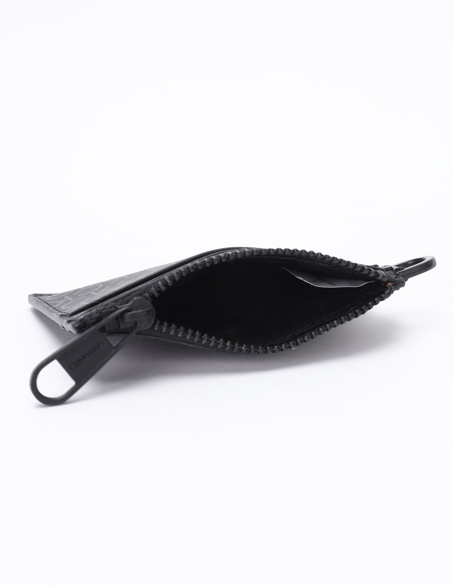 Calvin Klein Logo Black Leather Bi-Fold Wallet