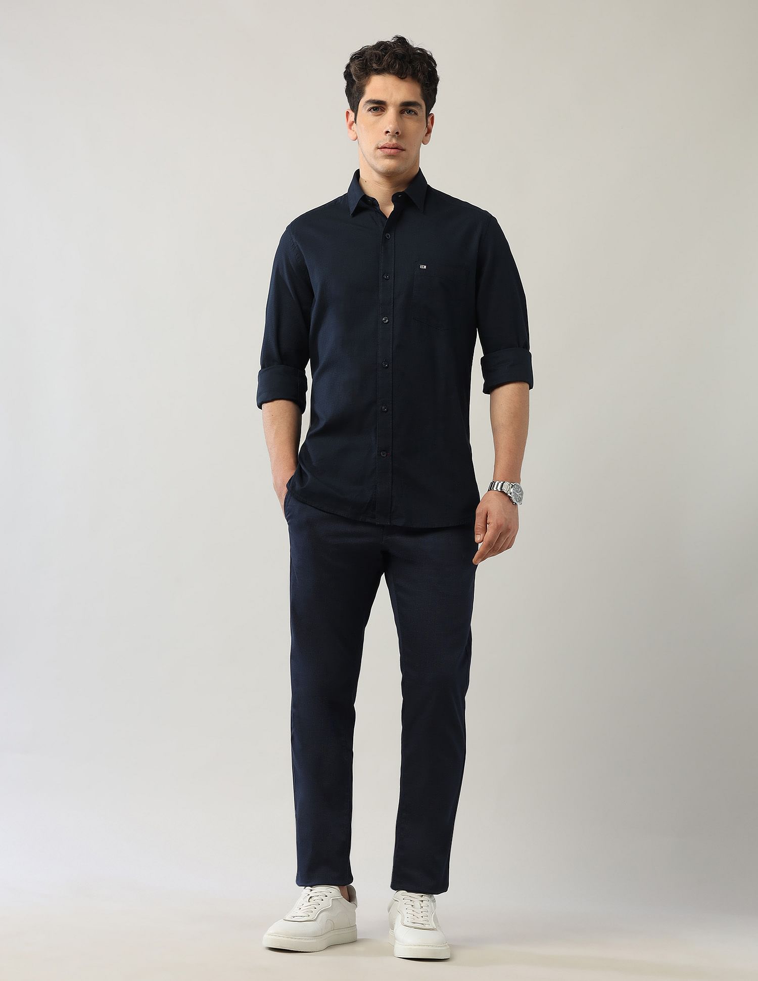 Arrow Sport Textured Pure Cotton Shirt