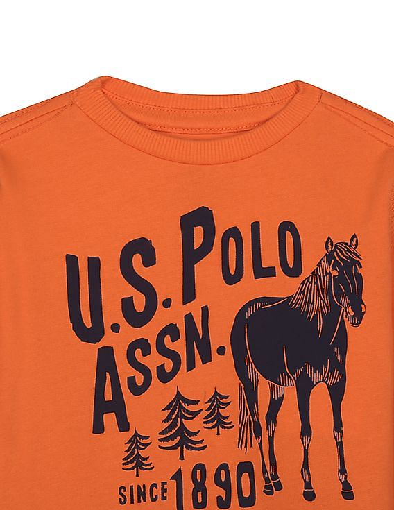 U.S. Polo Assn. Kids Pure Cotton Brand Print Sweatshirt