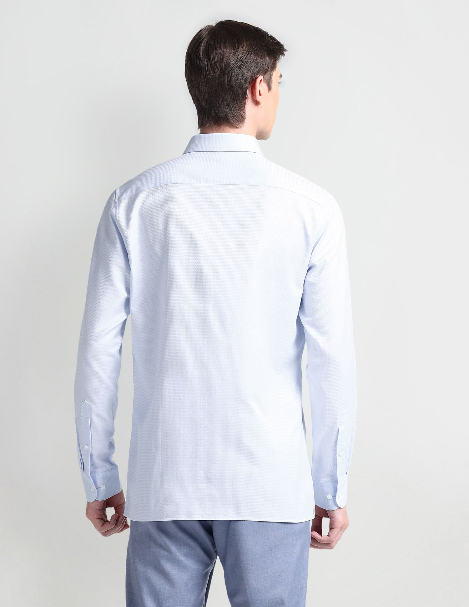 Arrow Patterned Weave Manhattan Slim Fit Shirt