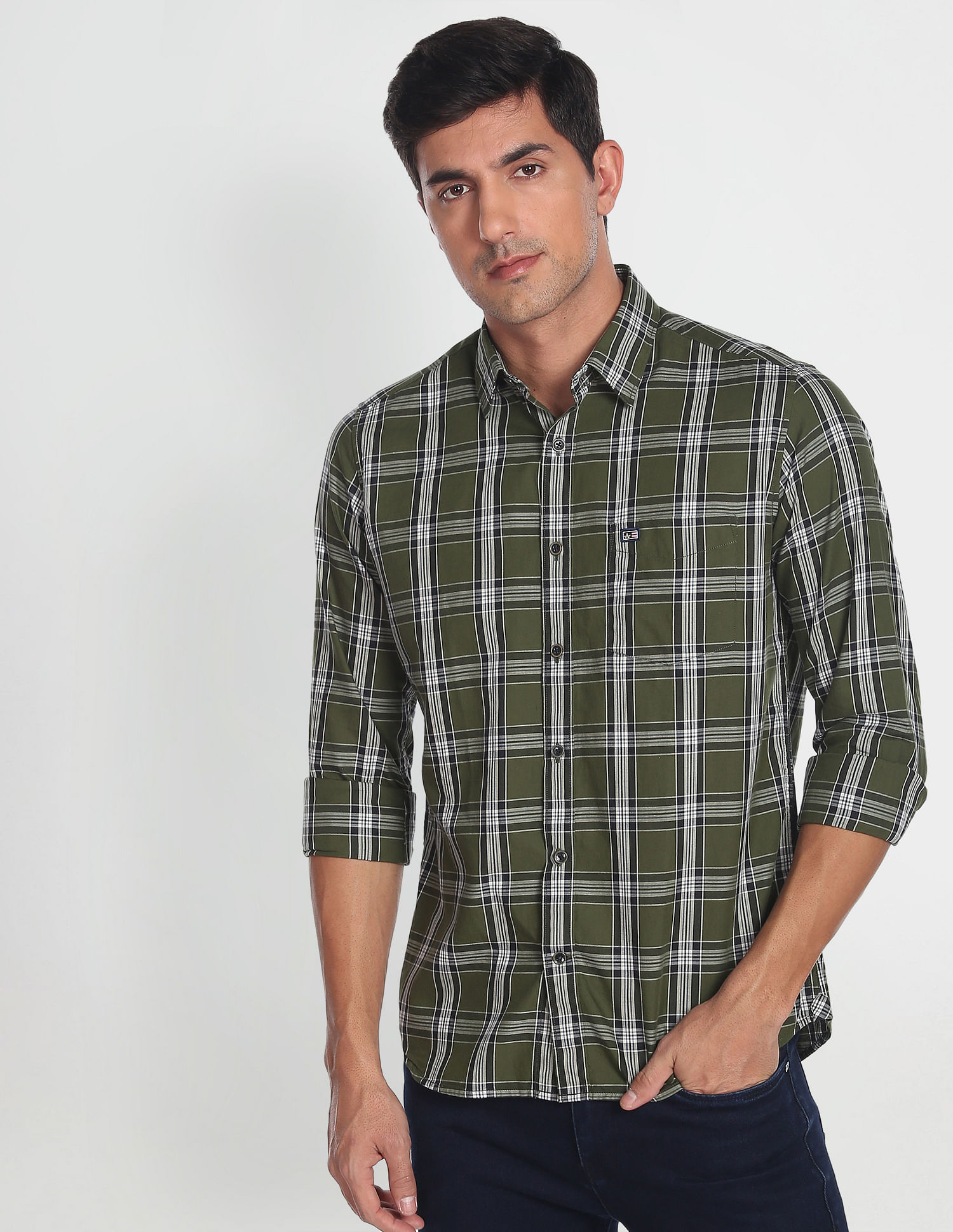 Arrow Sports Tartan Check Cotton Shirt