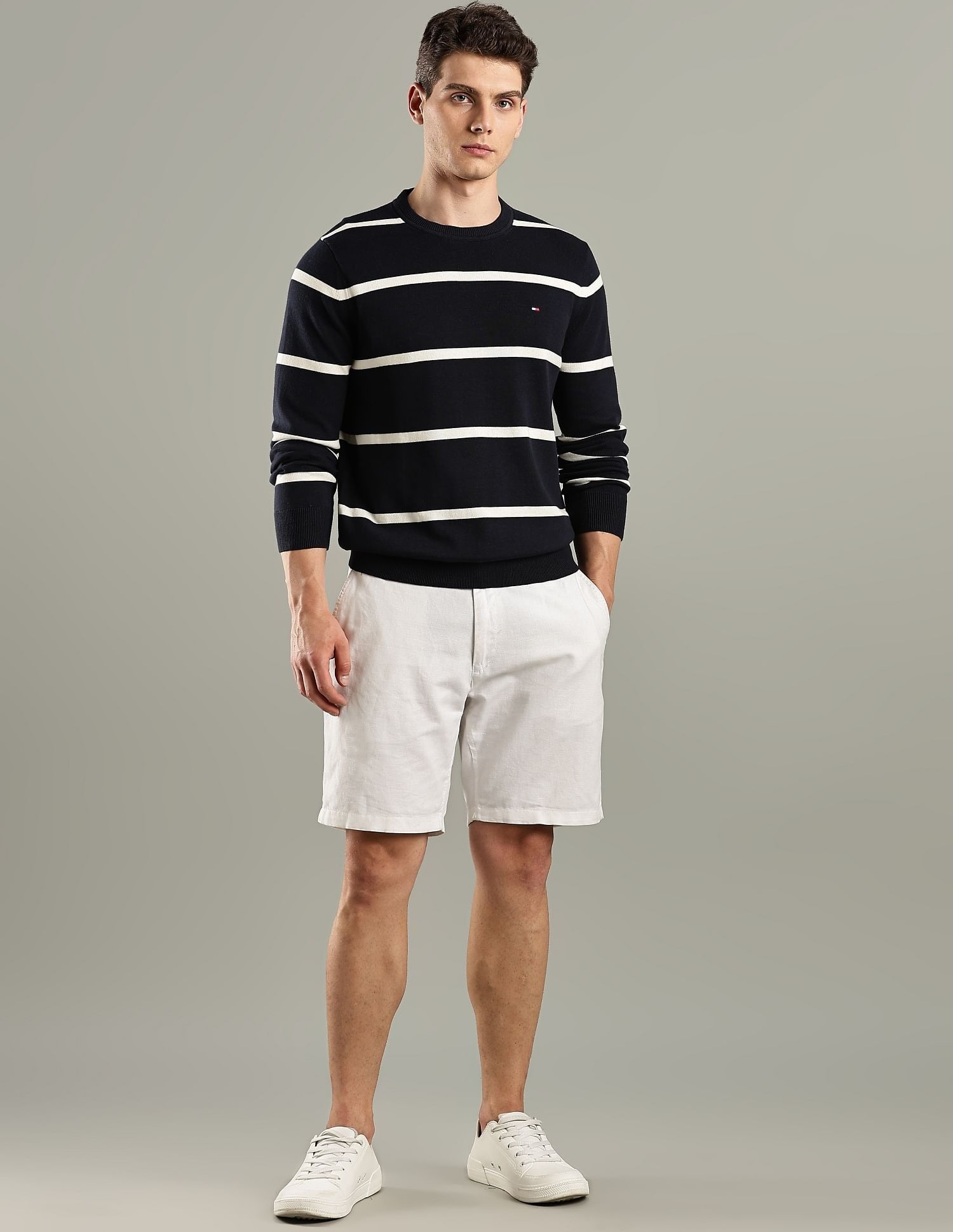 Tommy Hilfiger Striped Regular-Fit Cotton Sweater