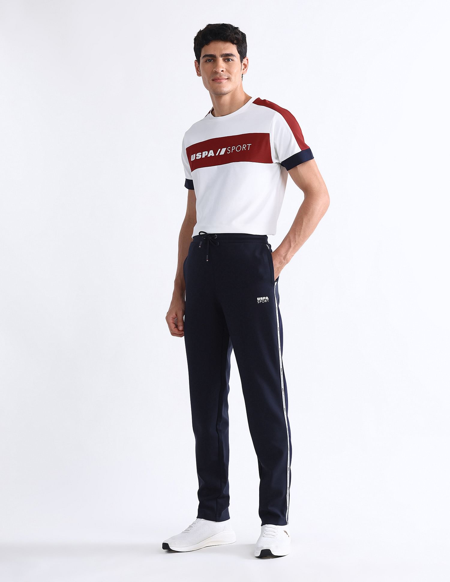 USPA Active Mid Rise Solid Active Track Pants