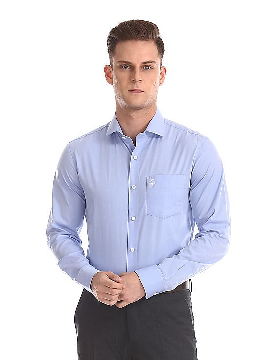 USPA Tailored French Placket Solid Shirt