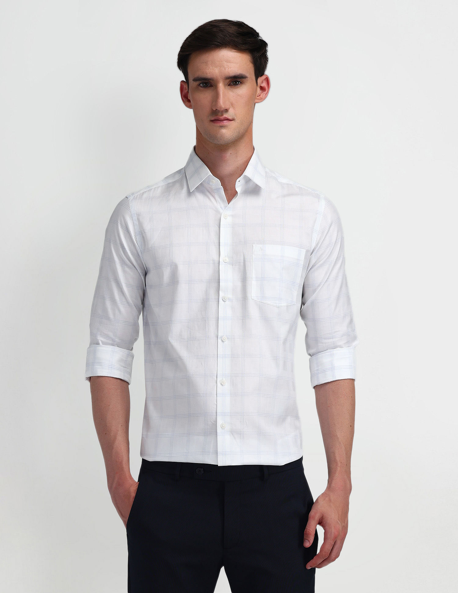 Arrow Manhattan Slim Fit Midscale Checked Shirt