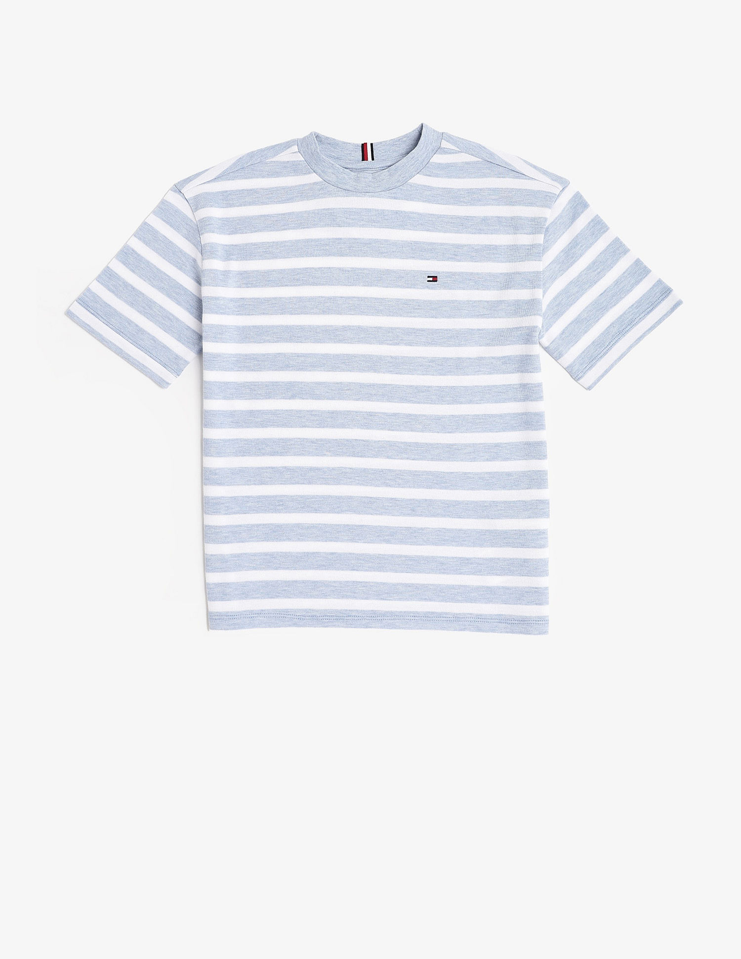 Tommy Hilfiger Kids Boys Logo Striped Regular Fit Cotton T-Shirt