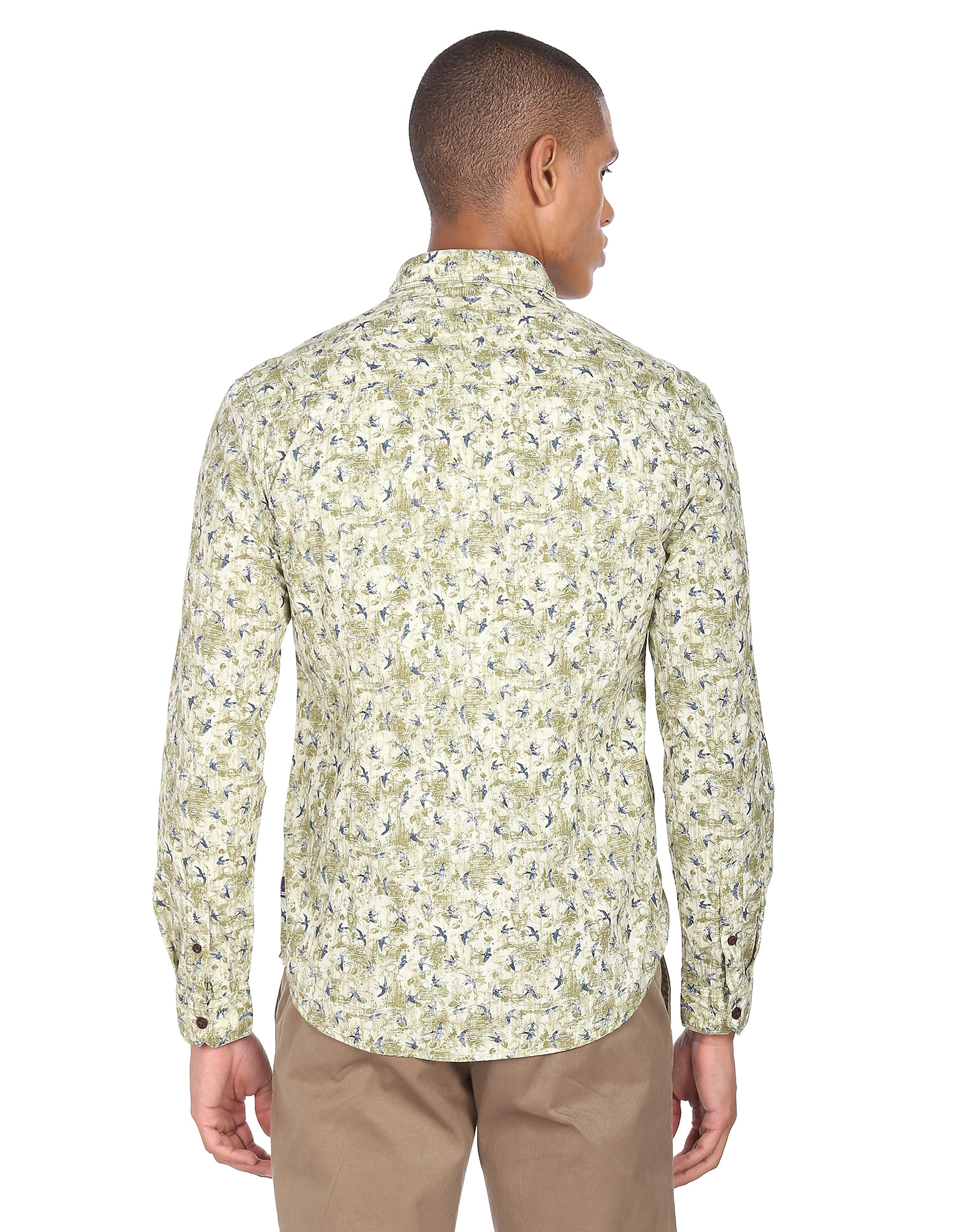 Flying Machine Abstract Print Cotton Shirt