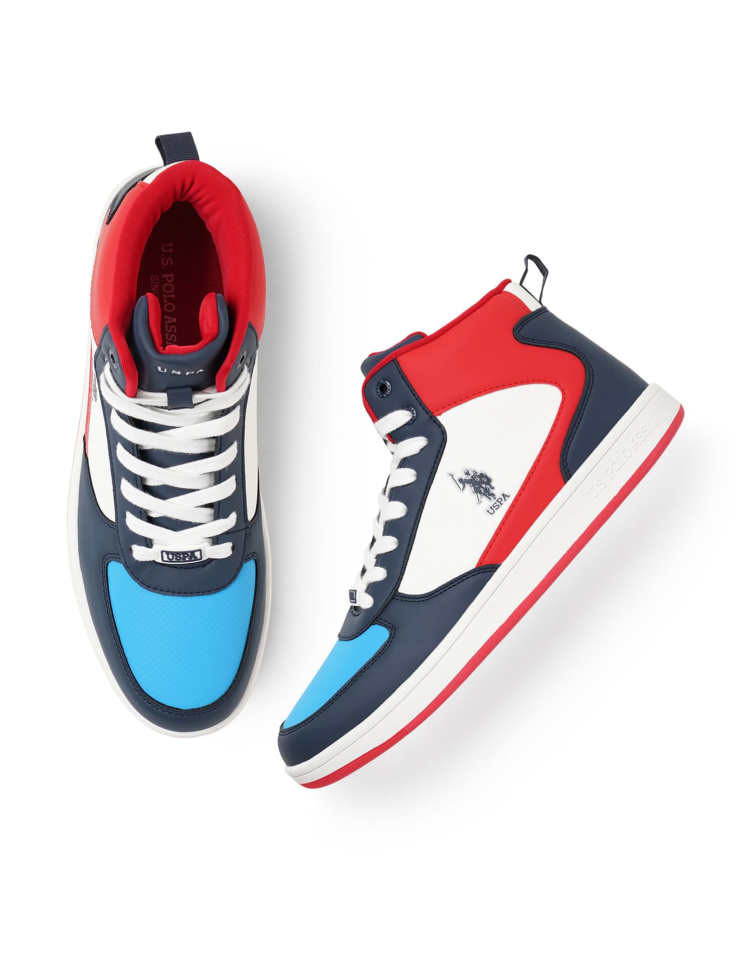 U.S. Polo Assn. Men Myles Red Retro Court Mid Top Sneakers