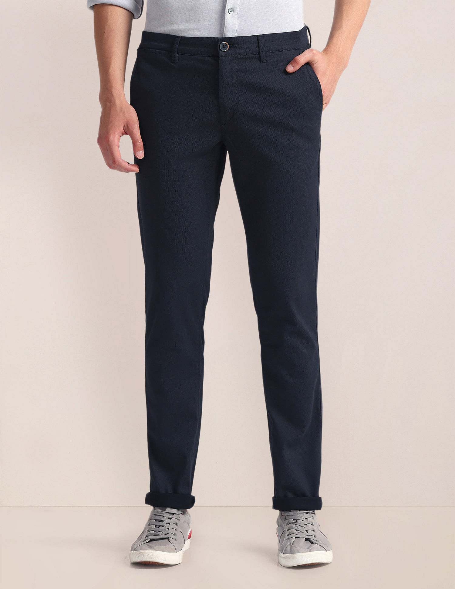 U.S. Polo Assn. Geometric Print Slim Twill Trousers