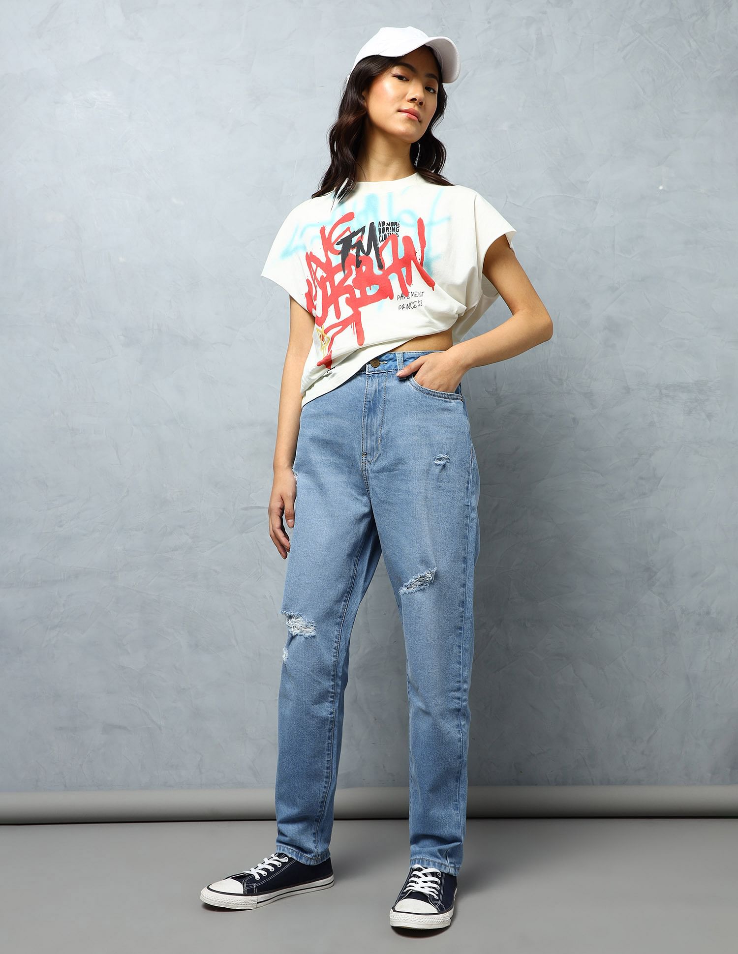 Flying Machine Women High Rise Mom Fit Jeans