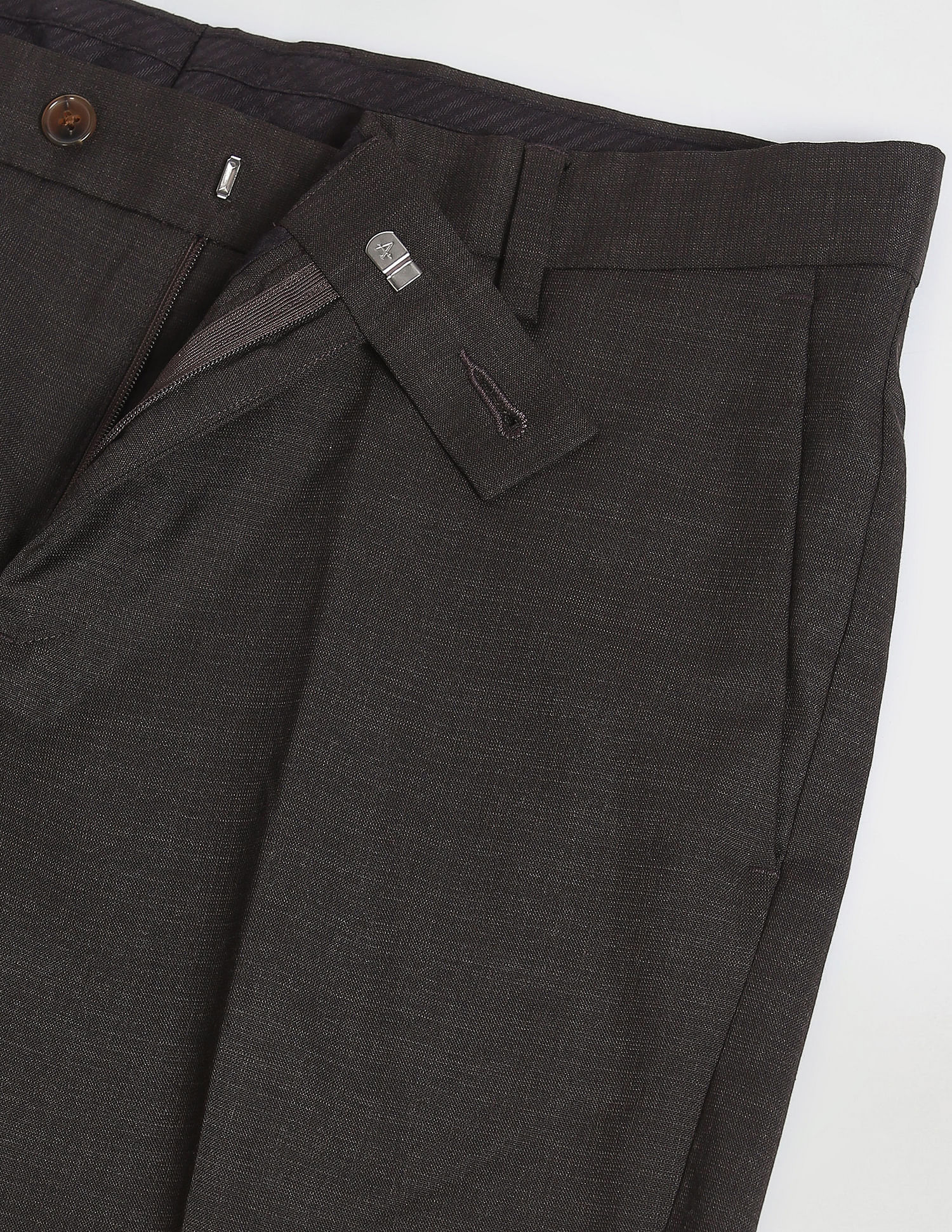 Arrow Tailored Regular Fit Solid Formal Trousers
