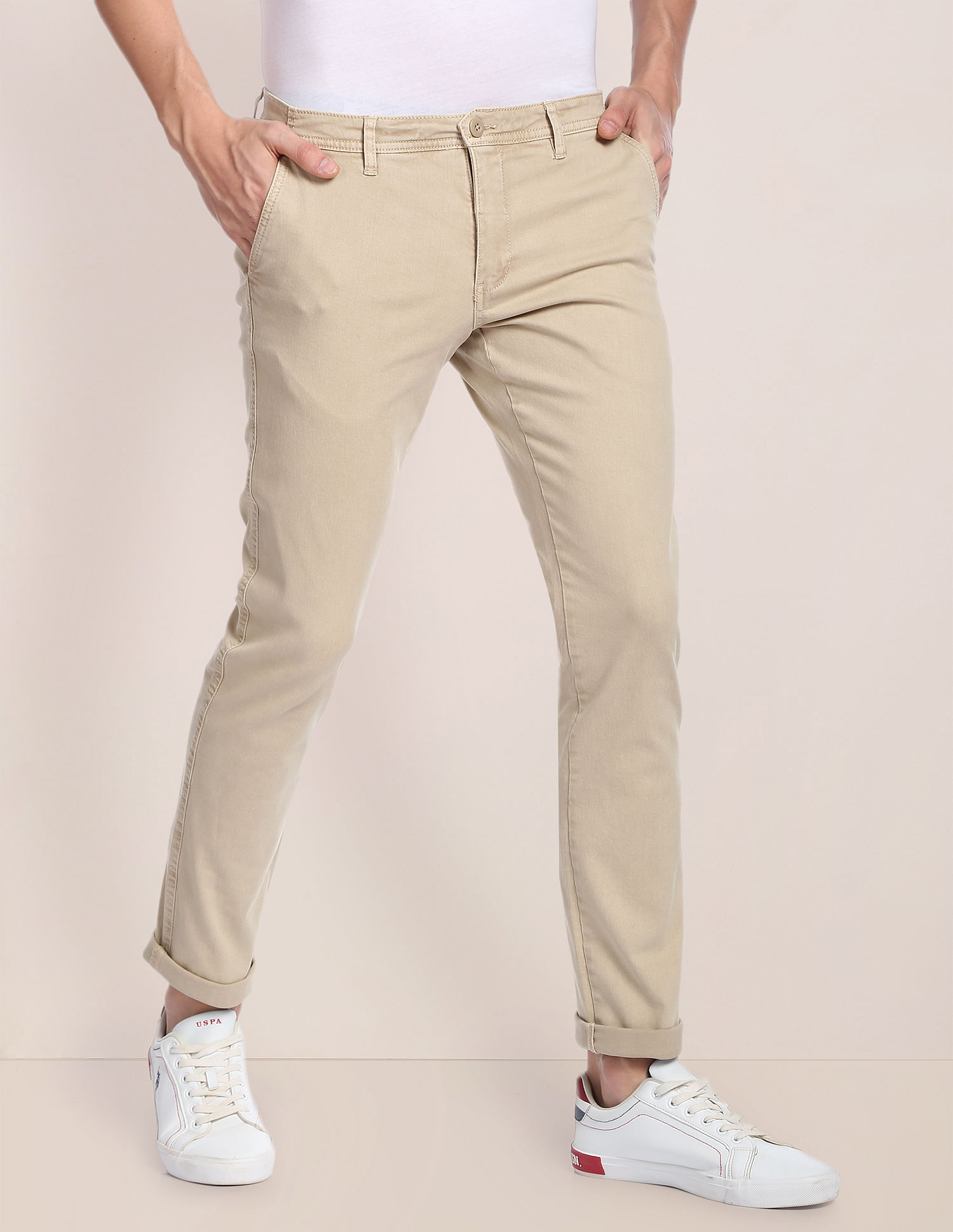 U.S. POLO ASSN. Slim Fit Men Beige Trousers - Buy U.S. POLO ASSN. Slim Fit  Men Beige Trousers Online at Best Prices in India | Flipkart.com