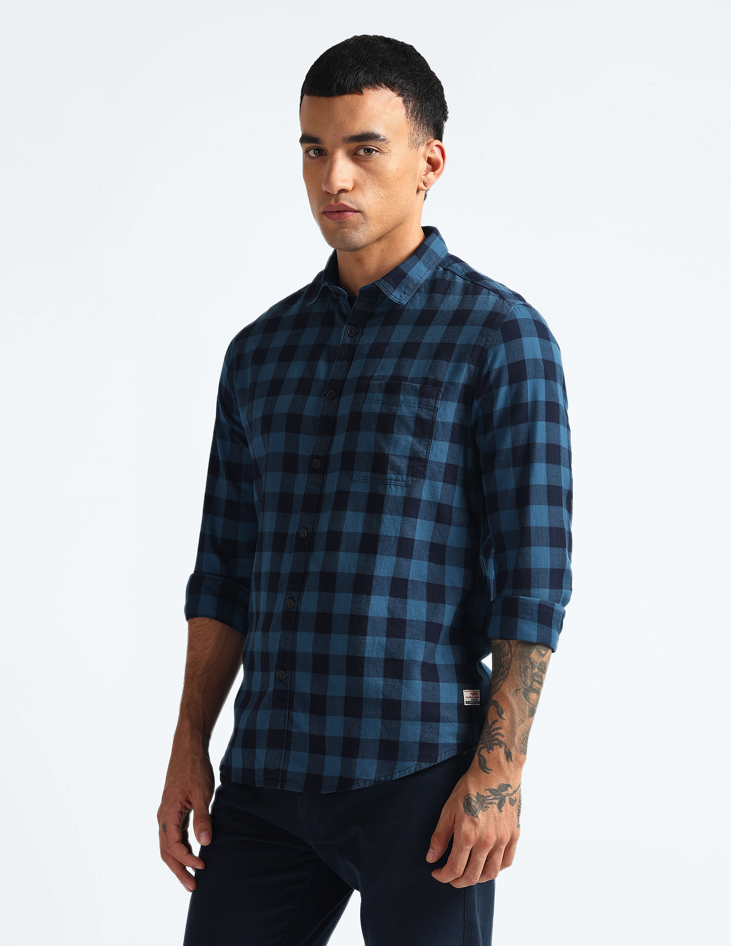 Flying Machine Buffalo Check Cotton Shirt