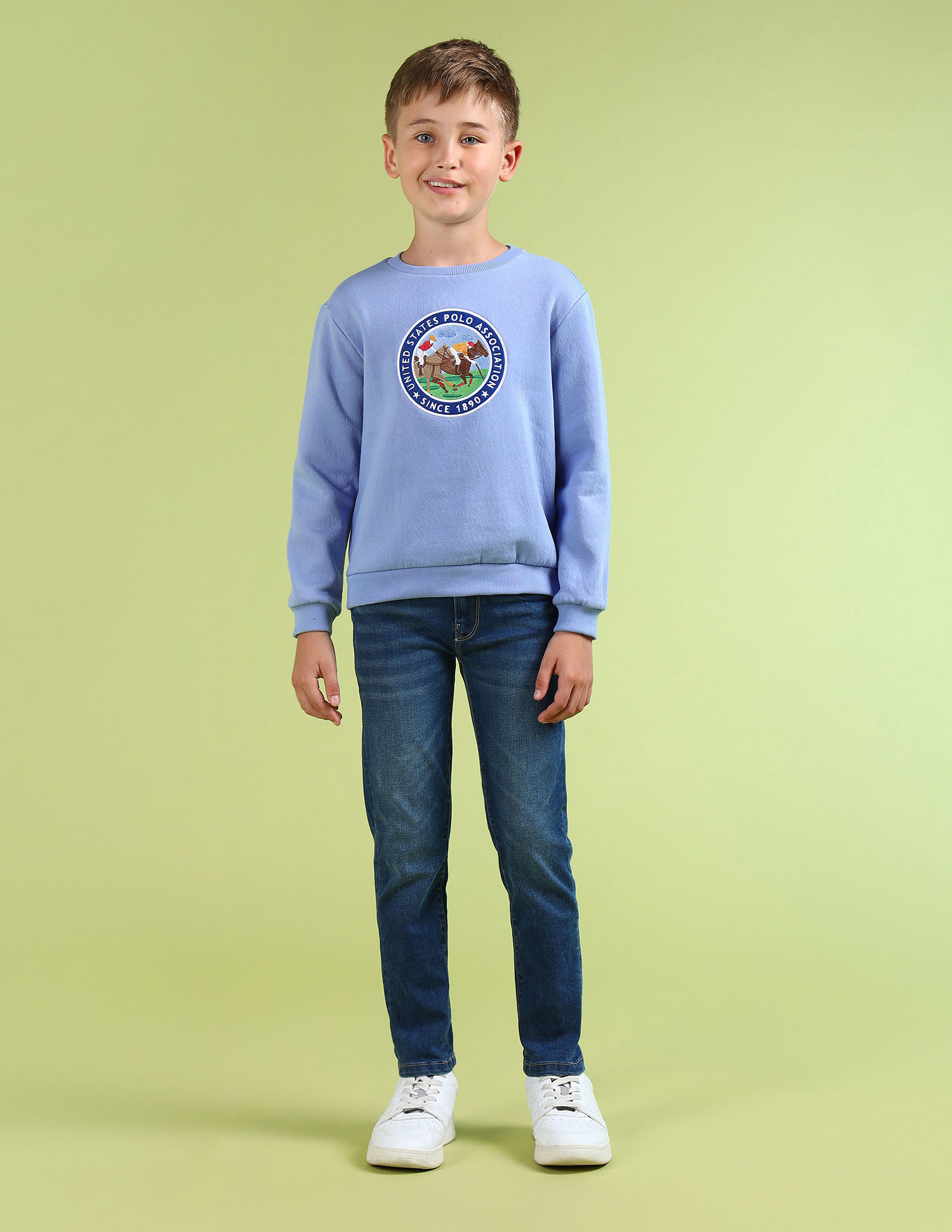 U.S. Polo Assn. Kids Boys Regular Fit Brand Embroidered Sweatshirt