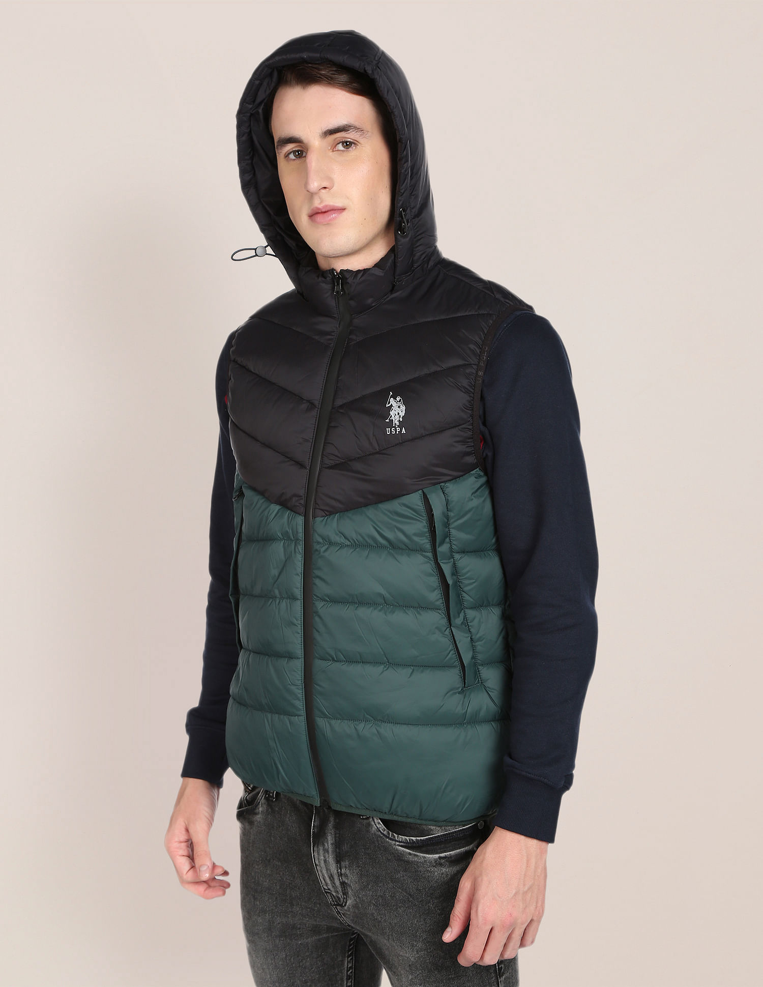 Polo vest clearance jacket with hood